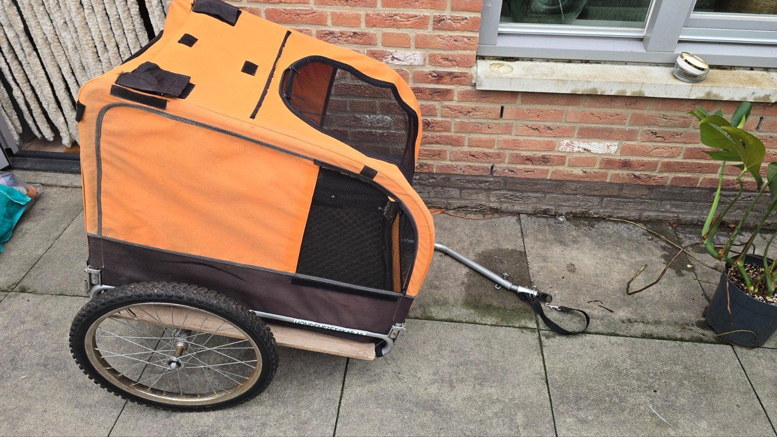 Hondenfietskar van Hondenfietskar nl - Oranje, Opvouwbaar, Ophalen, Gebruikt, Opvouwbaar, 20 tot 40 kg