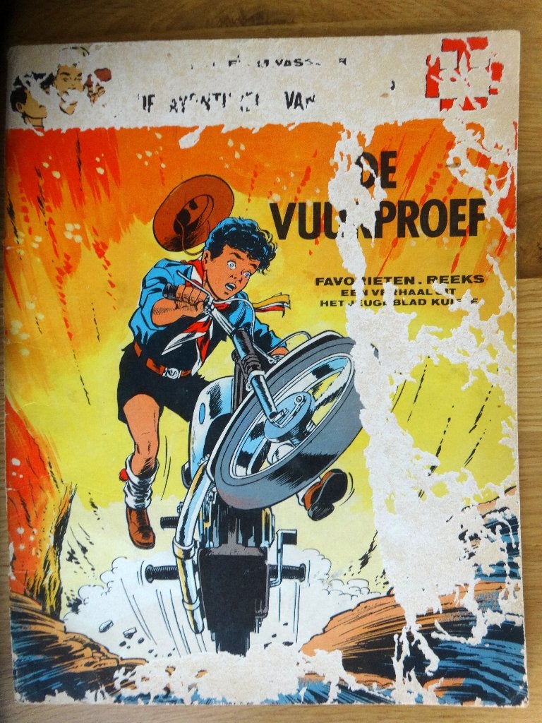 De Vuurproef de avonturen van de 3 L. nr. 2, Gelezen, Eén stripboek, Mitteï - M Vasseur, Ophalen of Verzenden