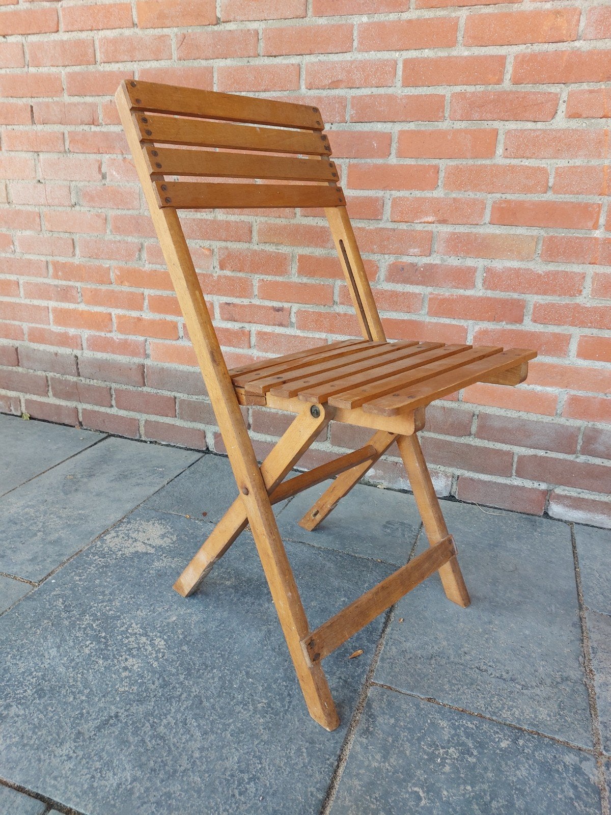Houten klapstoel vintage, Tuin en Terras, Ophalen