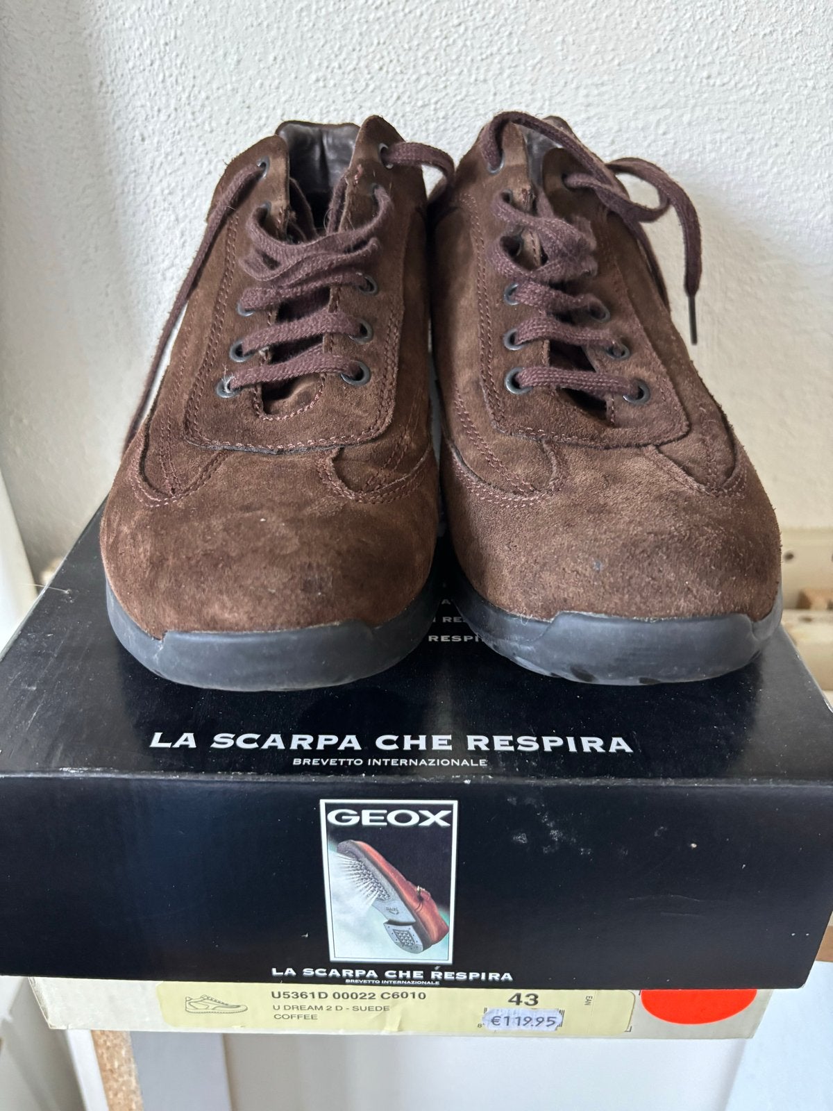 Geox U Dream 2 D - Suede Herenschoenen - Maat 43, Ophalen of Verzenden, Nieuw, Bruin, Veterschoenen