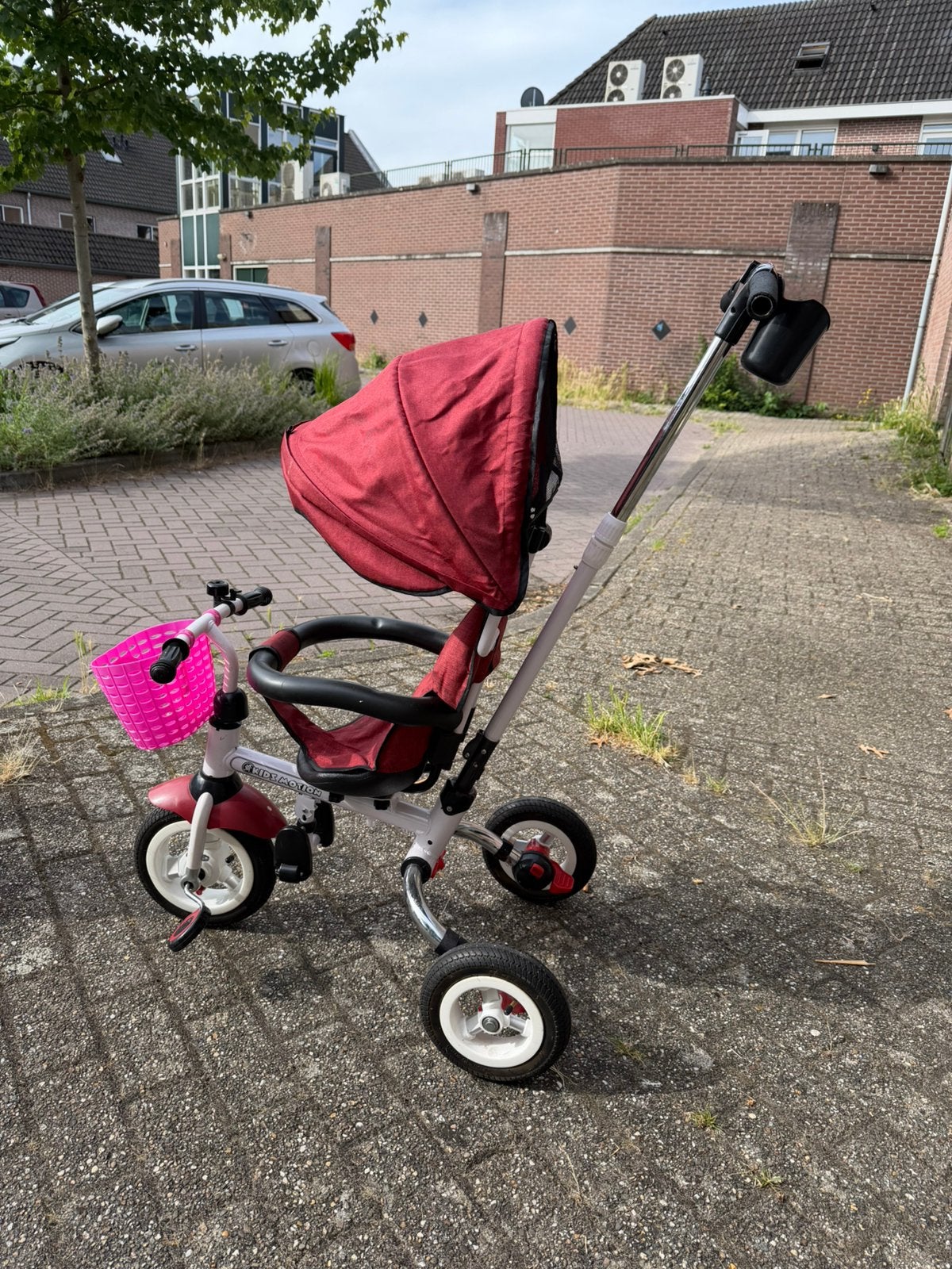 3 wieler met duw stang, Ophalen, Gebruikt, Duwstang