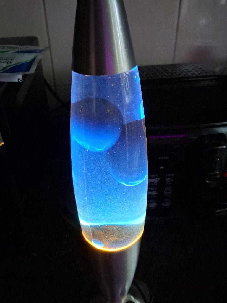 Lavalamp, Blauw, Ophalen of Verzenden, Zo goed als nieuw, Lavalamp