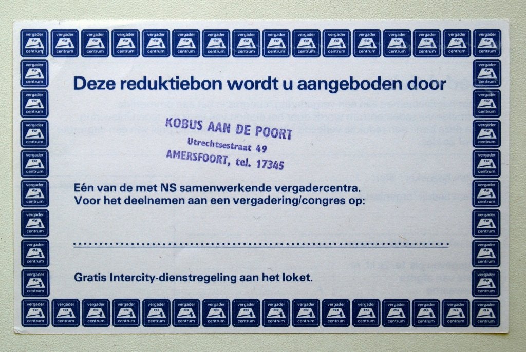 Reduktiebon Nederlandse Spoorwegen, Verzamelen, Verzenden, Zo goed als nieuw, Trein, Overige typen