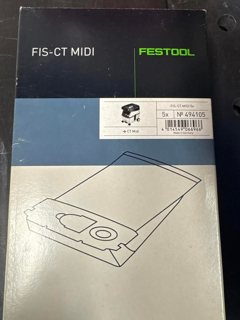 Festool FIS-CT MIDI Stofzakken (5 stuks) - Nieuw, Doe-het-zelf en Verbouw, Ophalen of Verzenden, Nieuw