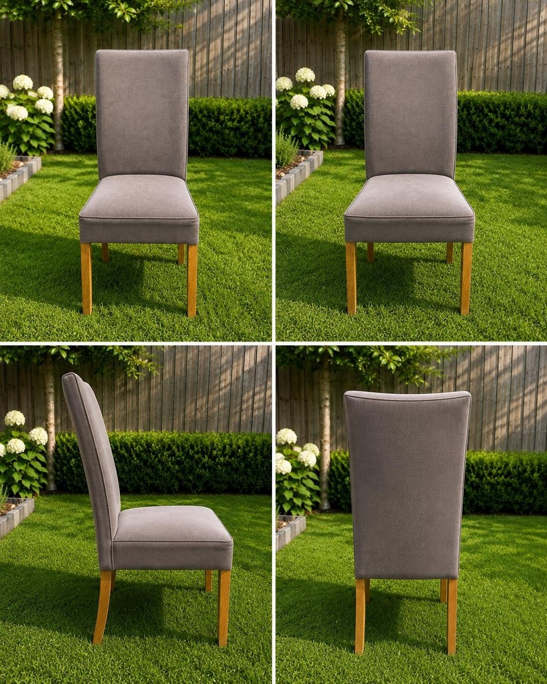 Luxe dining tuinstoelen grijs/antraciet - 4 stuks, Ophalen, Gebruikt, Kunststof