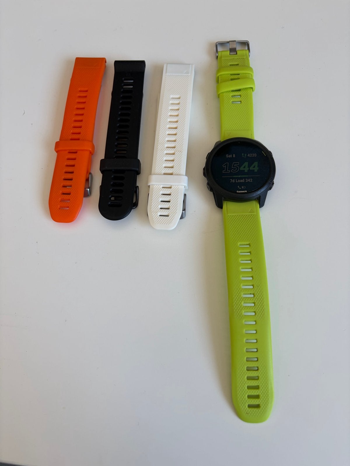 Garmin Forerunner 745 met 3 extra bandjes, Gebruikt, Zwart, Ophalen of Verzenden, Waterdicht