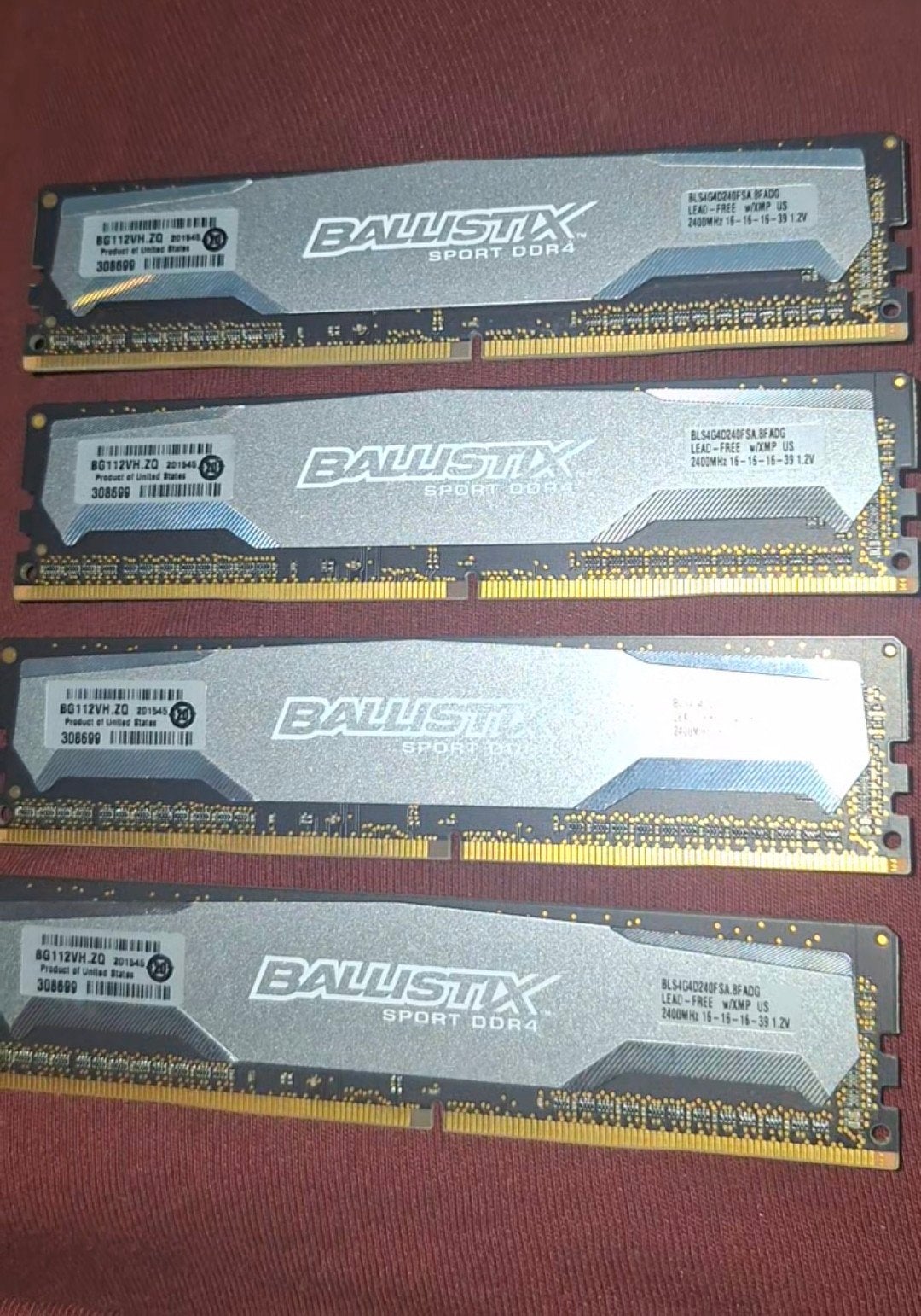 4x 4GB Crucial Ballistix Sport + 1x gratis Intel i5-6400, Verzenden, DDR4, Zo goed als nieuw, Desktop