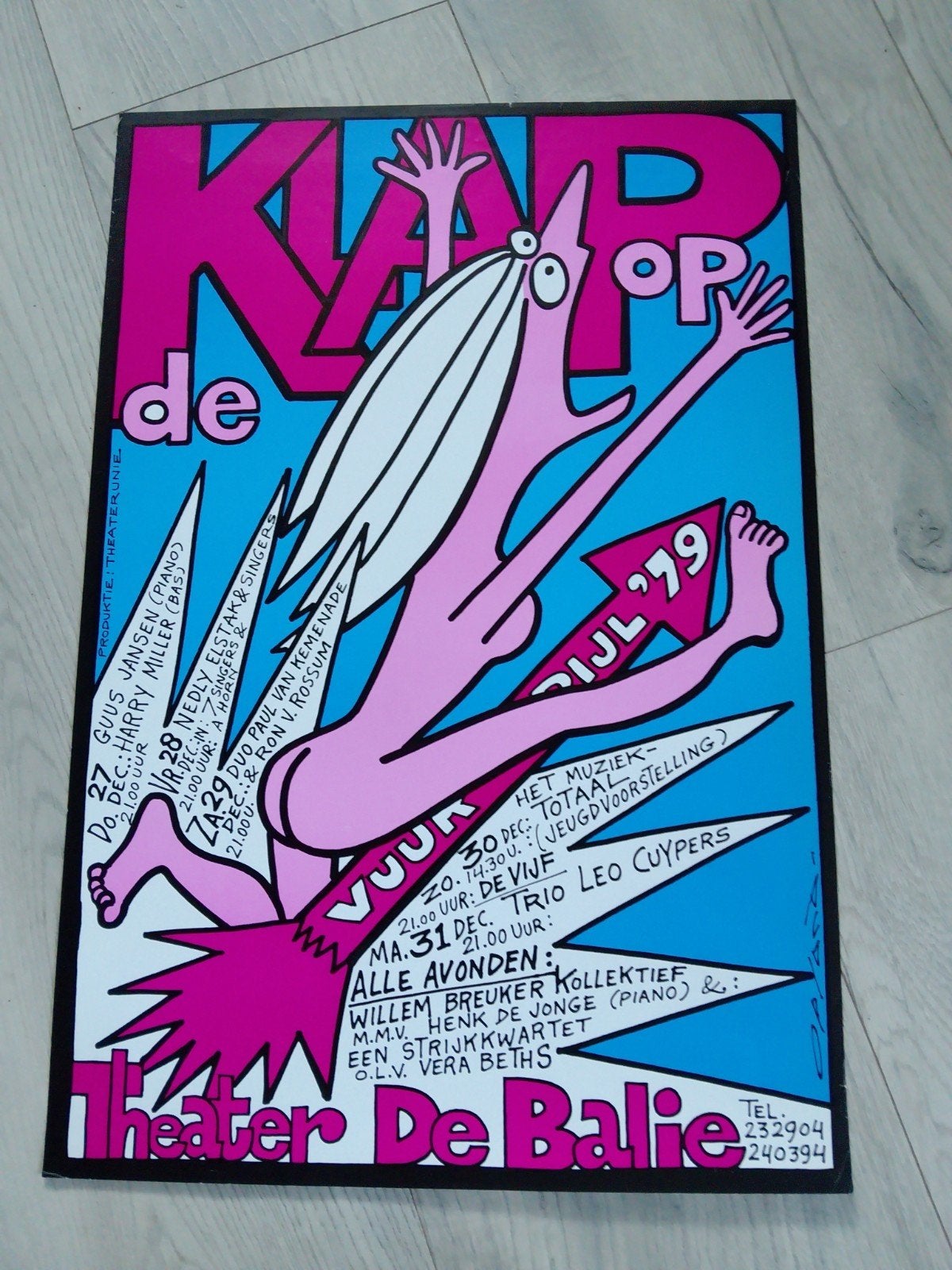 Theater De Balie 'Klap op de Vuurpijl' Poster '79, Ophalen of Verzenden, A1 t/m A3, Overige onderwerpen, Rechthoekig Staand