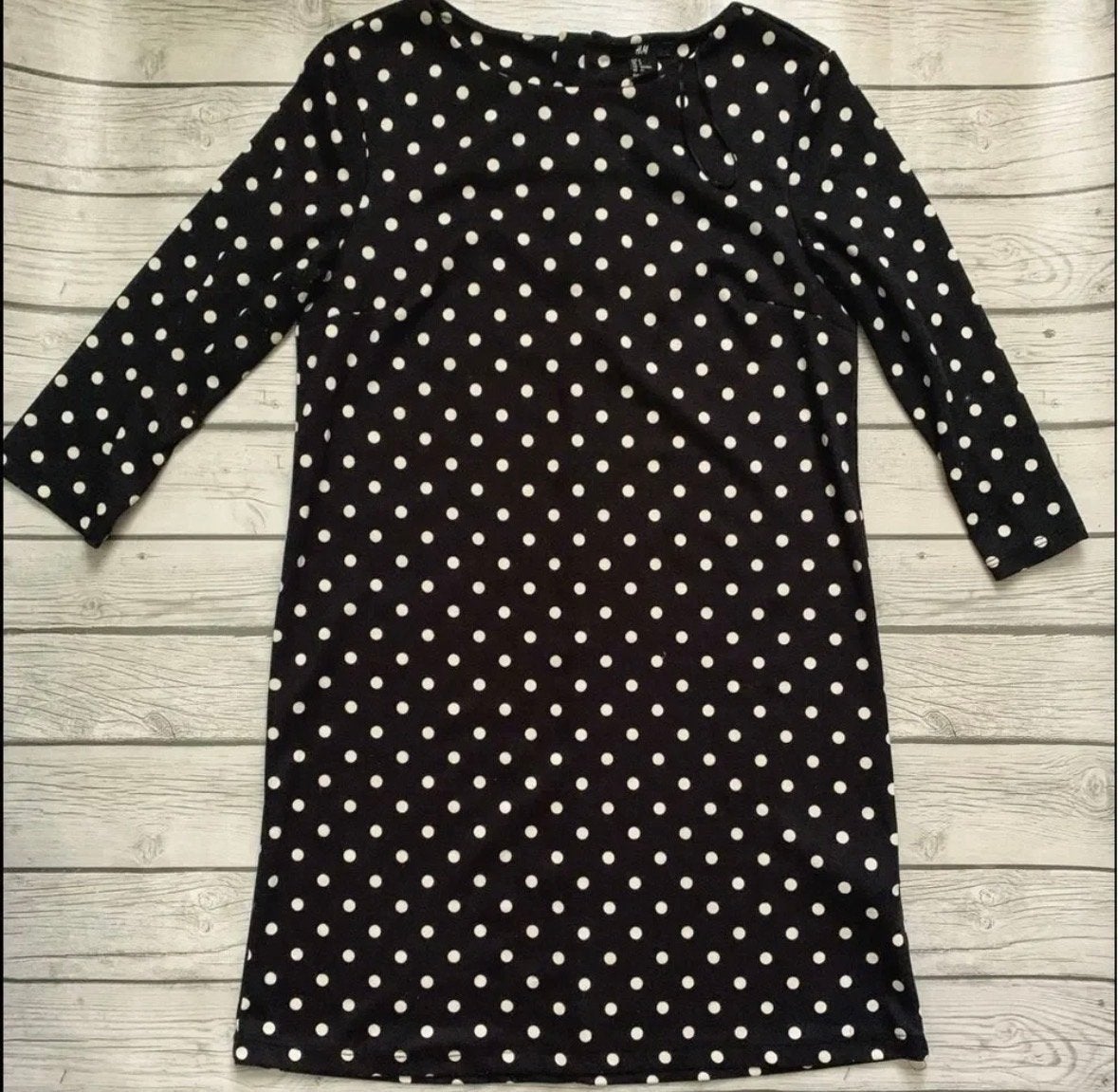 H&M Jurk Zwart met Witte Stippen - Maat S, Kleding | Dames, Ophalen of Verzenden, Maat 36 (S), Zwart