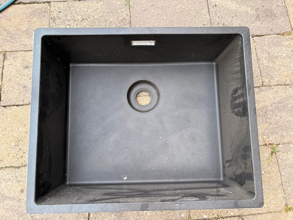 Luxe Enkele Keukenspoelbak Graniet Zwart 50 x 40 Vlakbouw, Ophalen, Zwart, Nieuw, 50 tot 100 cm