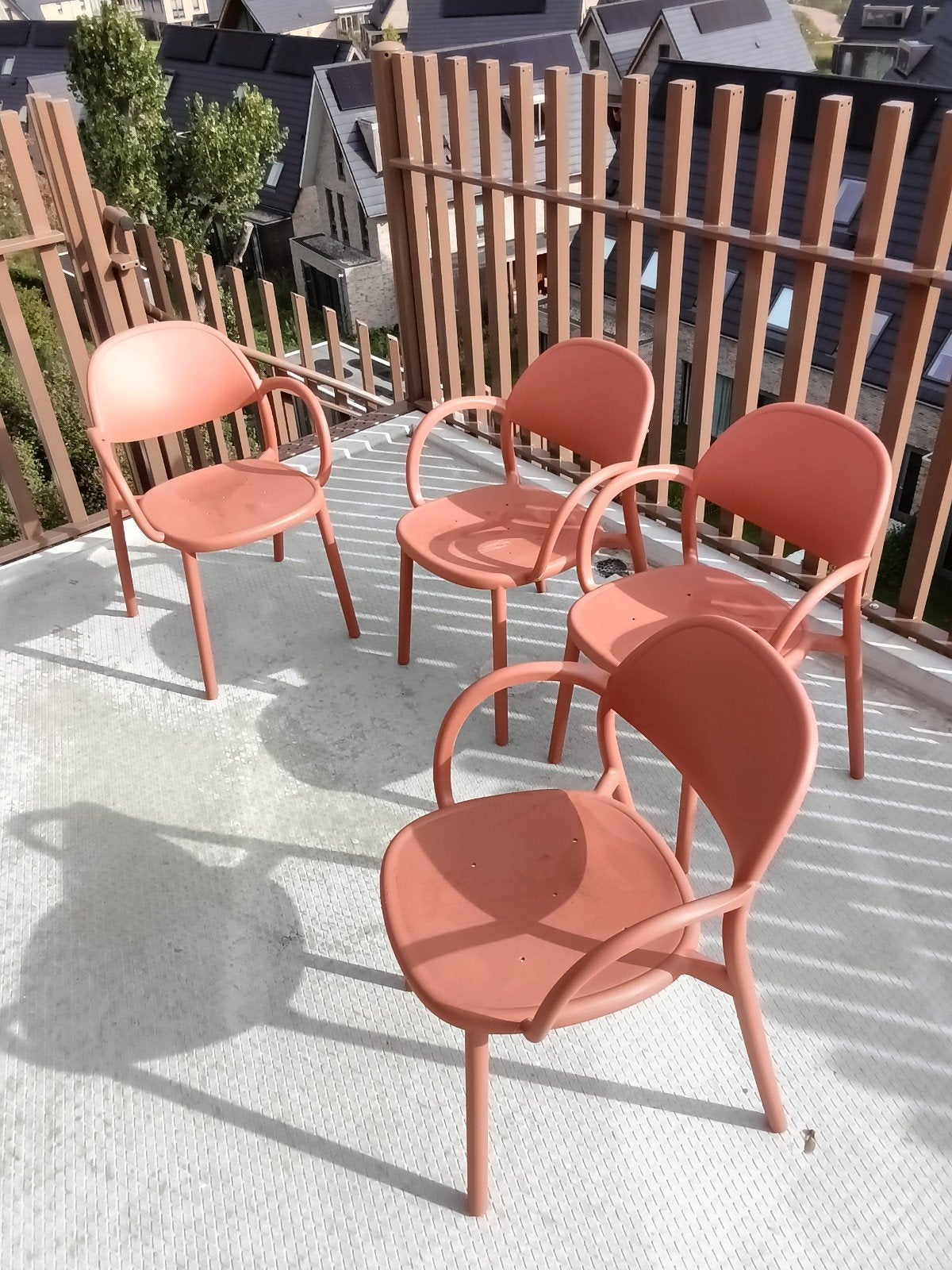 Set van 4 buitenstoelen, Ophalen, Nieuw, Metaal, Stapelbaar