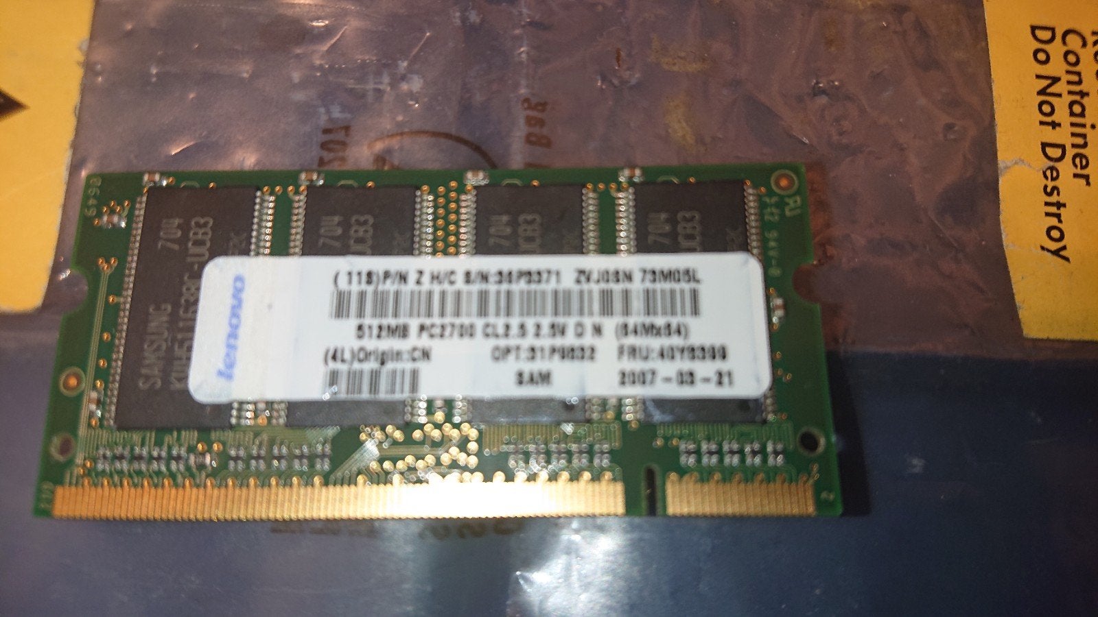 IBM  40Y8399 512 mb sodimm, Ophalen of Verzenden, IBM