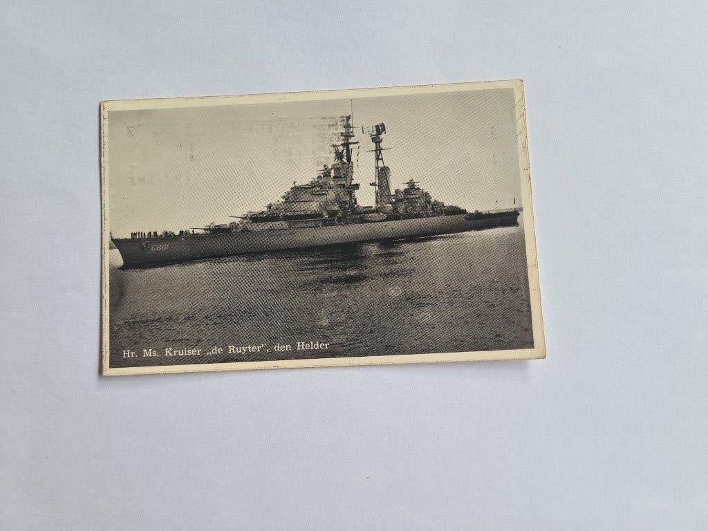 7607 hr ms kruiser de ruyter den helder fotokaart 1957, Verzenden, Voor 1920