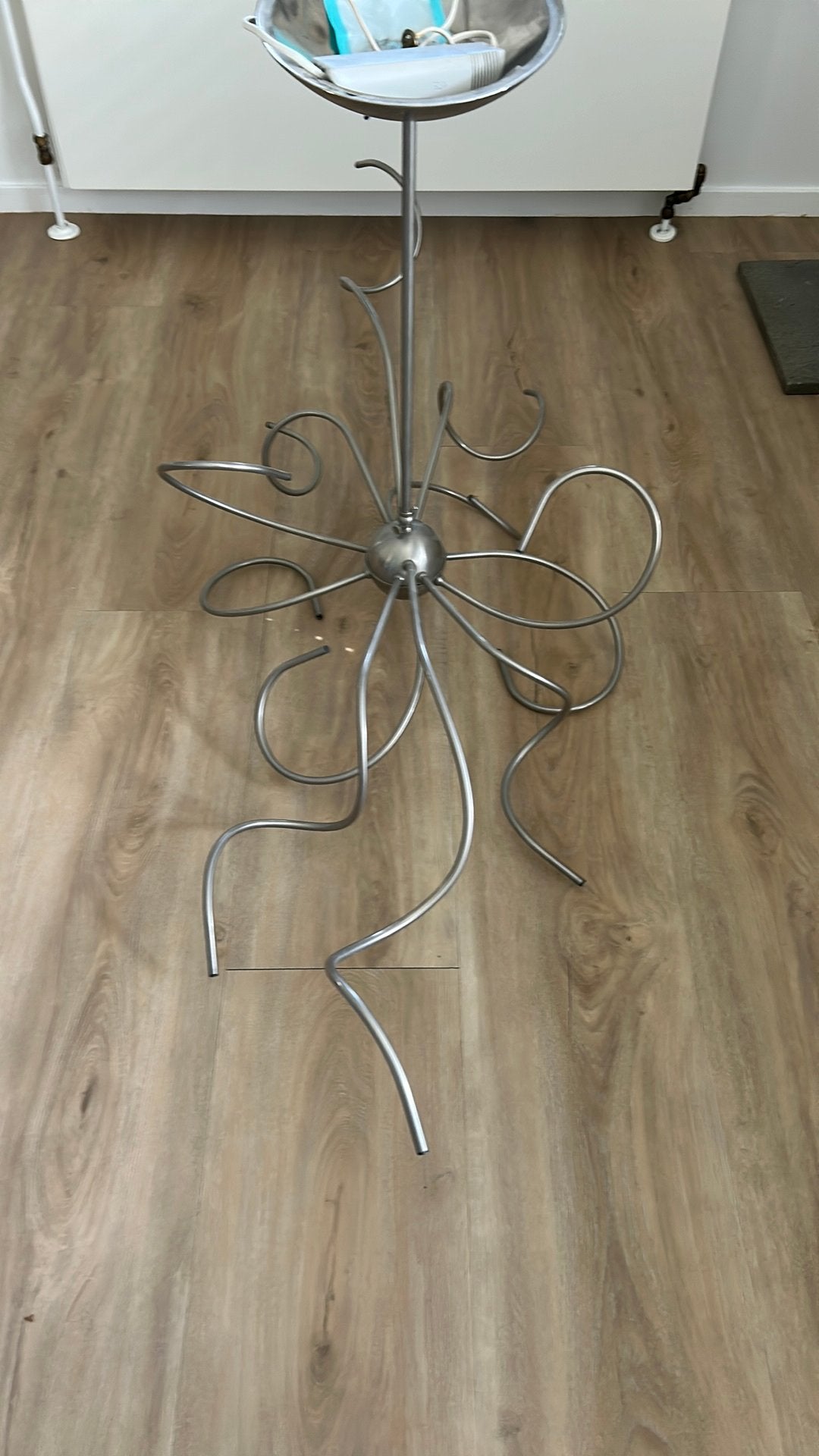 Zgan rvs halogeen hanglamp kroonluchter, Ophalen, Zo goed als nieuw