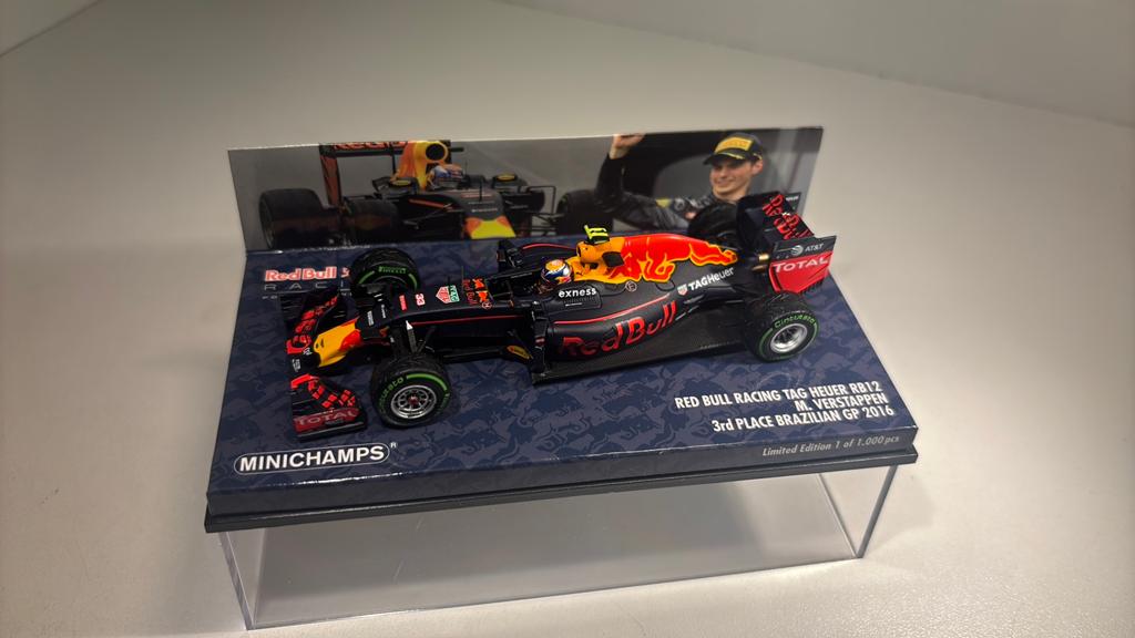 F1 red bull rb12 m.verstappen brazilian 2016 minichamps 1.43, Auto, Ophalen of Verzenden, MiniChamps, A