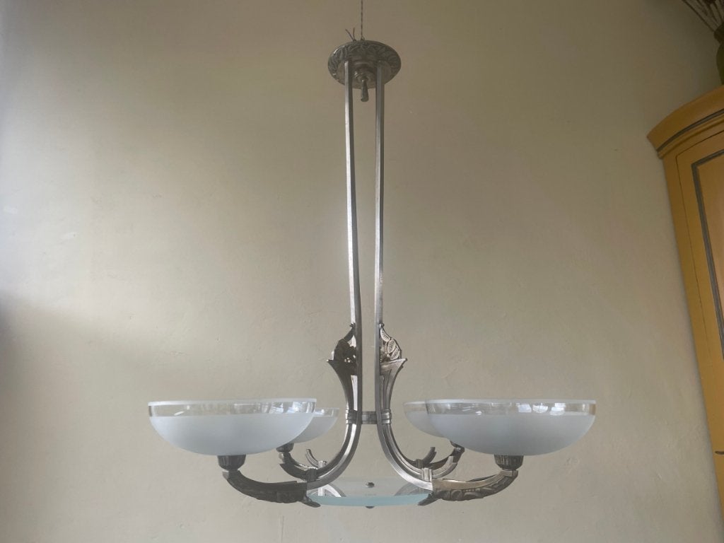 Grote Hanglamp Lamp art deco 1930 Frans, Ophalen