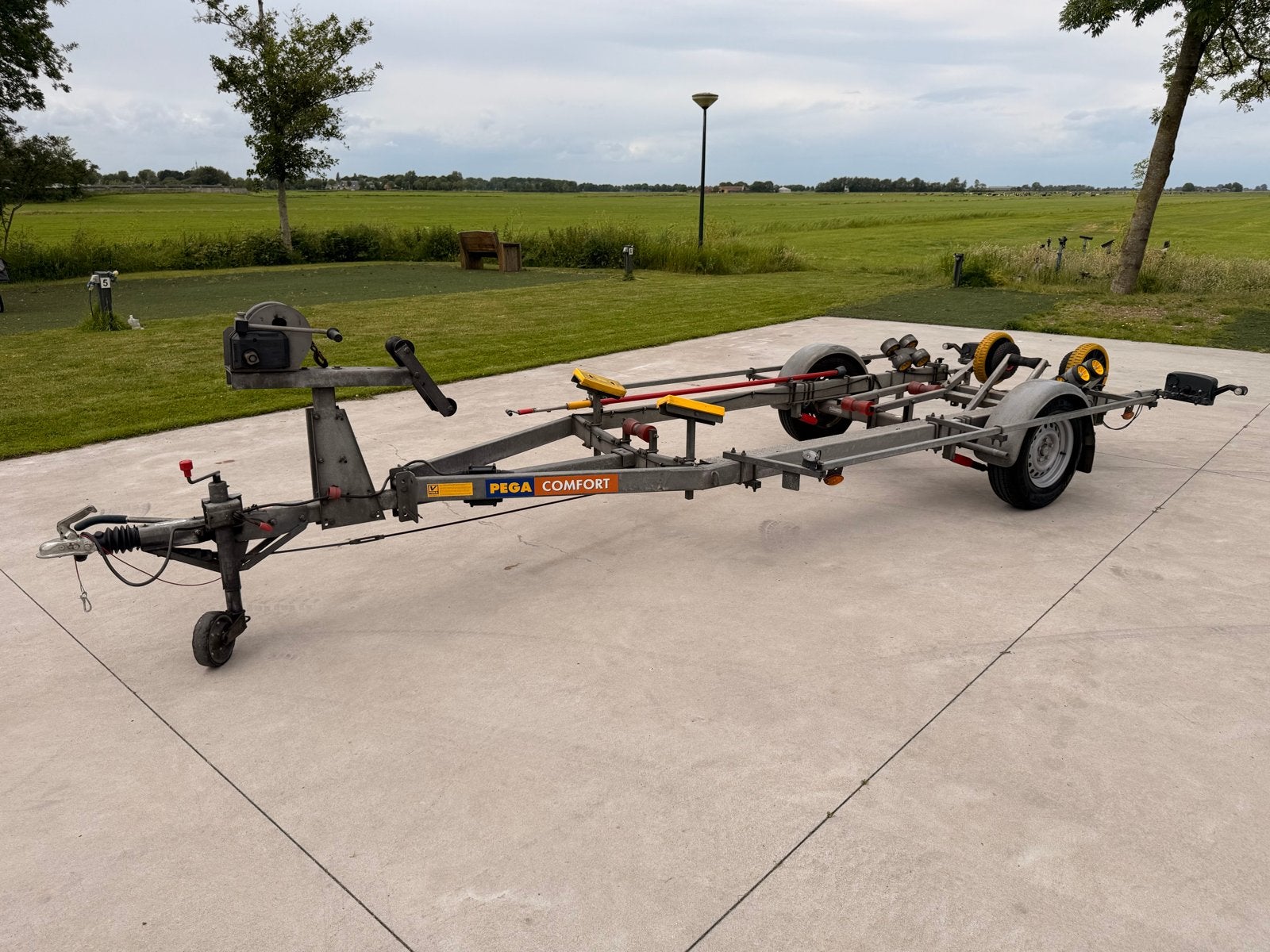 PEGA PG1 1350 KC boottrailer met extra zwaar neuswiel, Watersport en Boten, Boottrailers, Ophalen, Minder dan 1500 kg, Gebruikt