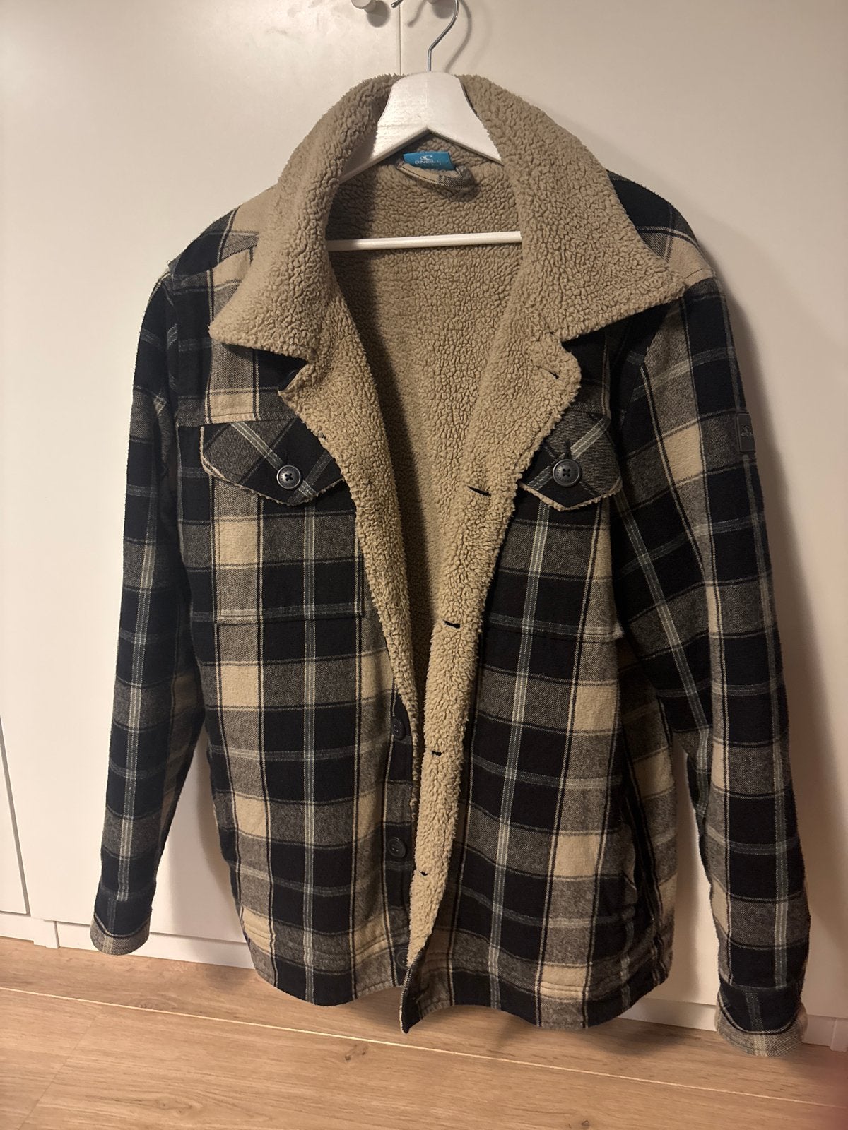 O'Neill geruit overhemdjack met teddy voering, Kleding | Heren, Ophalen of Verzenden, Zo goed als nieuw, Maat 48/50 (M), Zwart