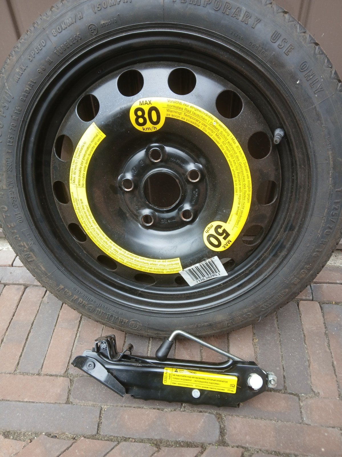 Thuisbrenger   reservewiel  audi a3 8p, Ophalen of Verzenden, Zo goed als nieuw