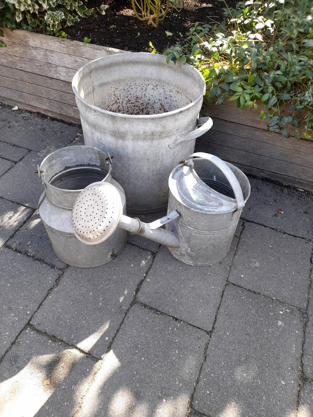 Zinken Emmer en Gieter Set - Decoratief, Ophalen