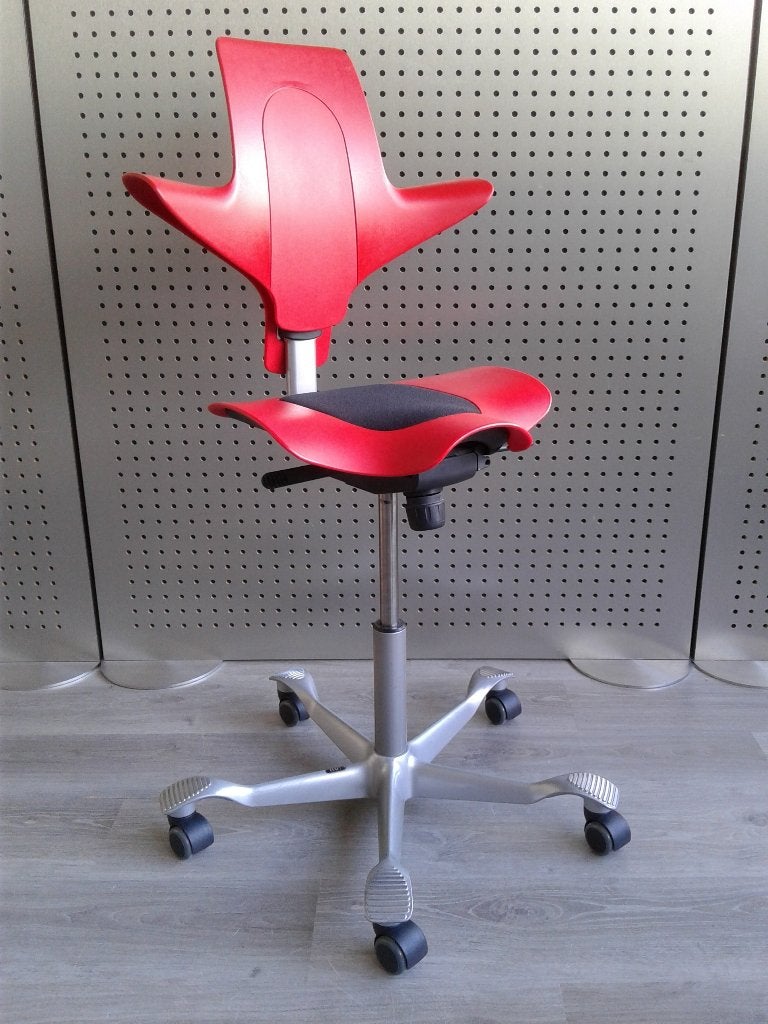 3x HAG Capisco Puls 8010 (Medium) (Rood/Zwart), Prachtig!, Huis en Inrichting, Bureaustoelen, https://www.flokk.com/nl/netherlands/hag