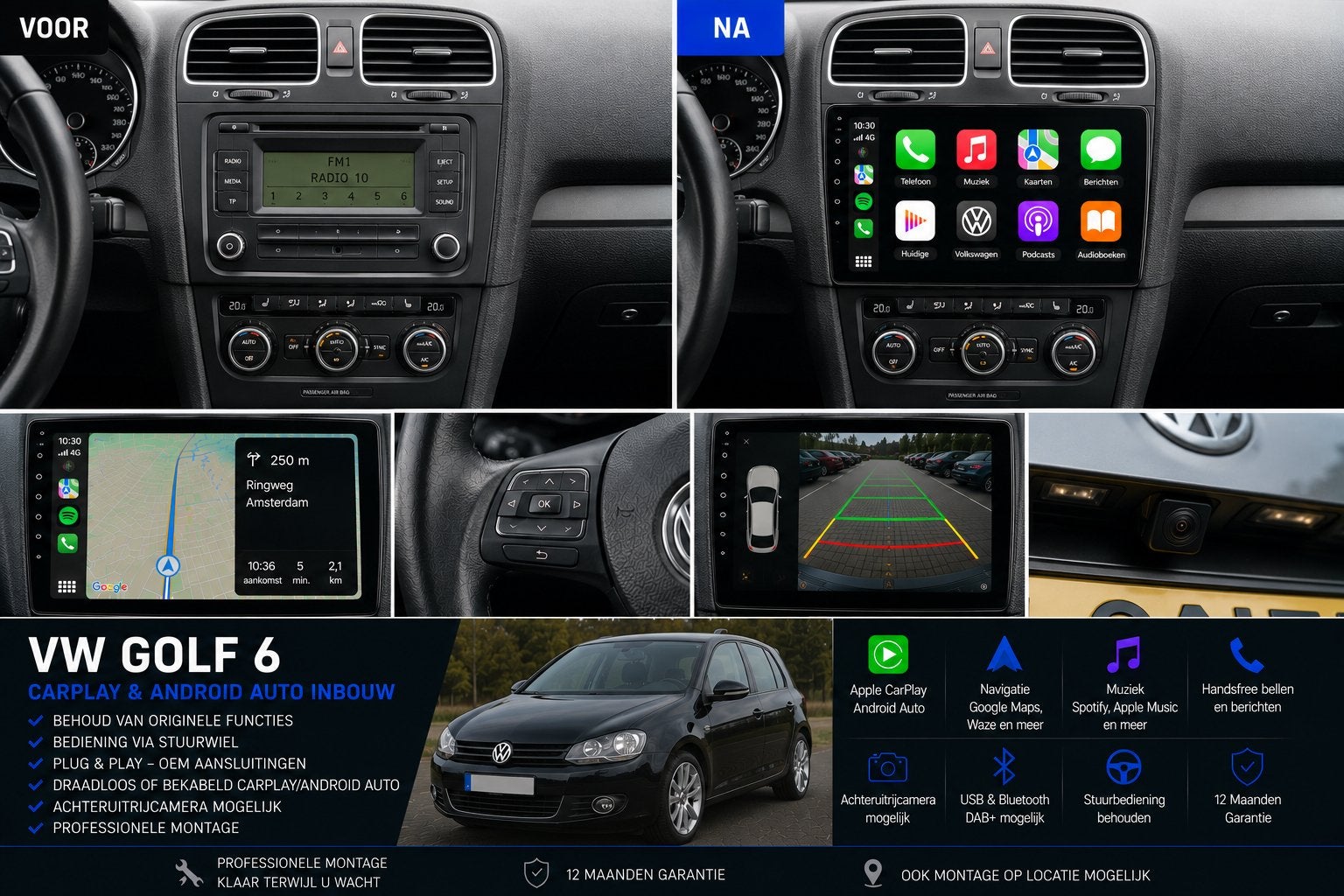 Volkswagen Golf 6 CarPlay & Android Auto Inbouw, Ophalen, Nieuw