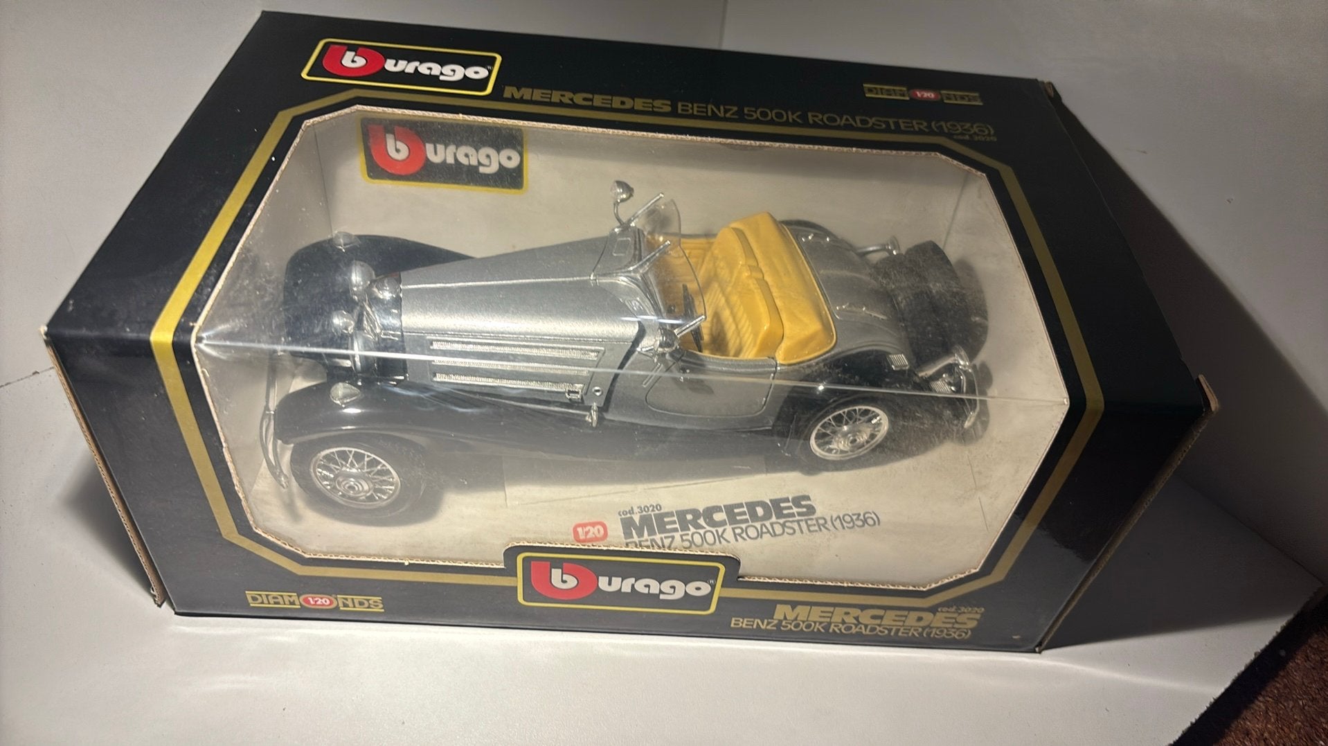 Mercedes benz 500 k cabriolet Bburago 1.18, Ophalen of Verzenden, Bburago, A, A