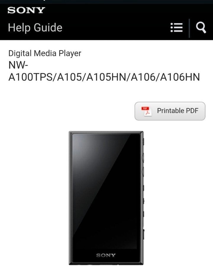 GEVRAAGD: Sony NW-A100TPS/A105/A106 Digital Media Player, Ophalen of Verzenden, Zo goed als nieuw, Sony