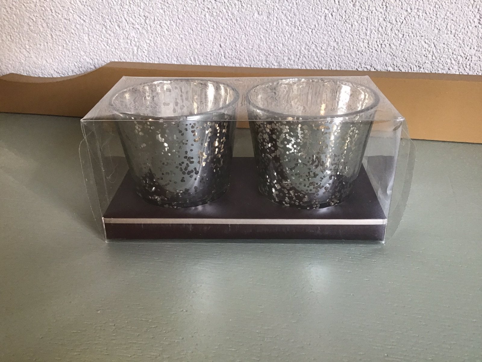 2 stuks Nieuwe Waxinelichtjes houders zilverkleurig, 8 cm, Waxinelichthouder, Nieuw, Ophalen of Verzenden
