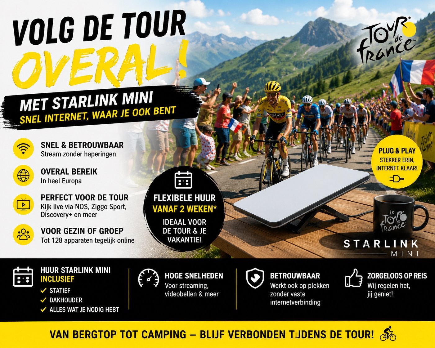 Tour de France kijken op vakantie? Mis geen bergetappe meer, Computers en Software, Routers en Modems, Ophalen