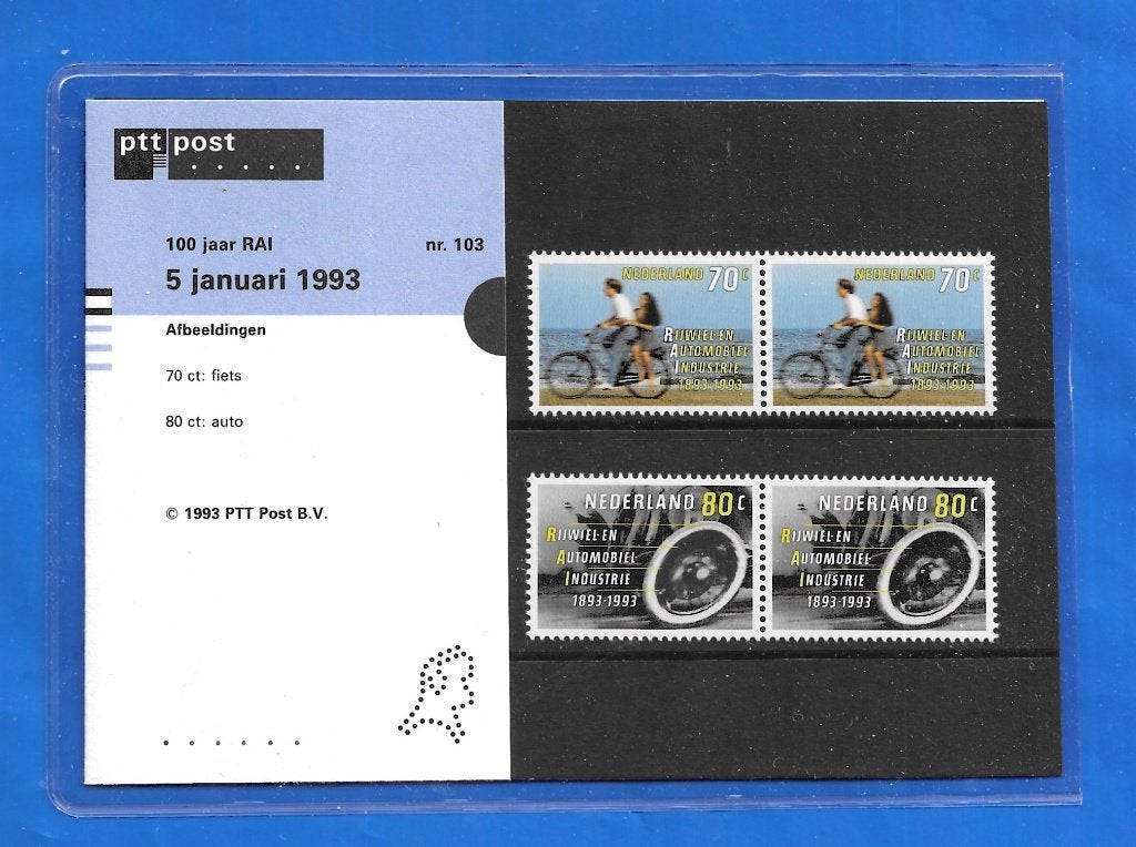 Postzegelmapje 103 100 jaar RAI - 1993, Verzenden, Na 1940, Postfris