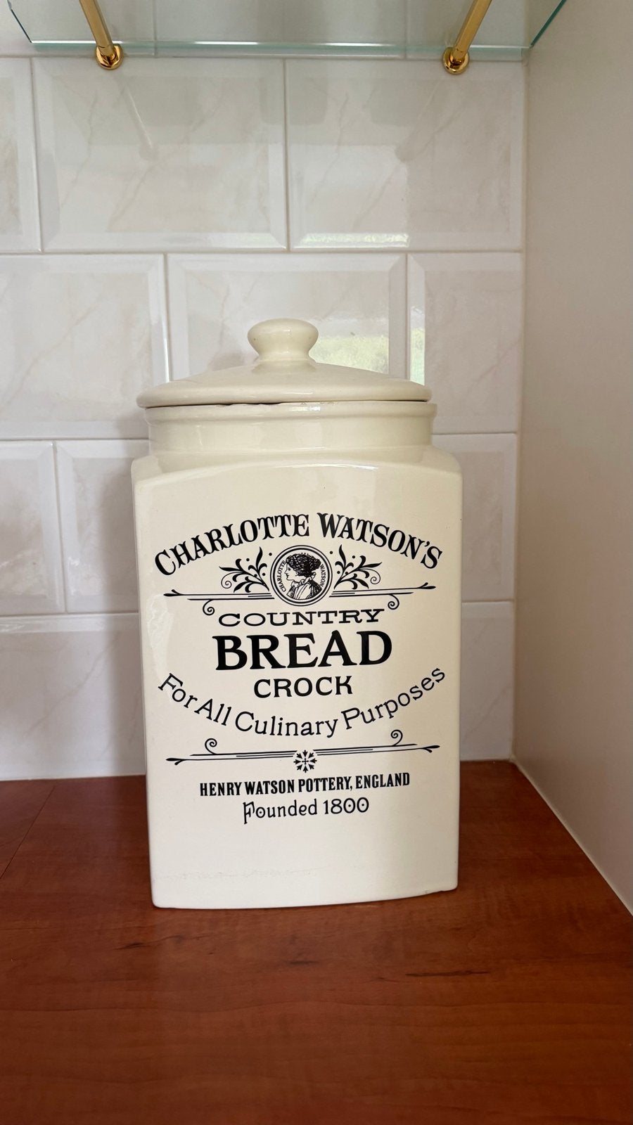 Charlotte Watson Country Bread Crock – Henry Watson England, Gebruikt, Steen/keramiek, Broodtrommel, Overige merken