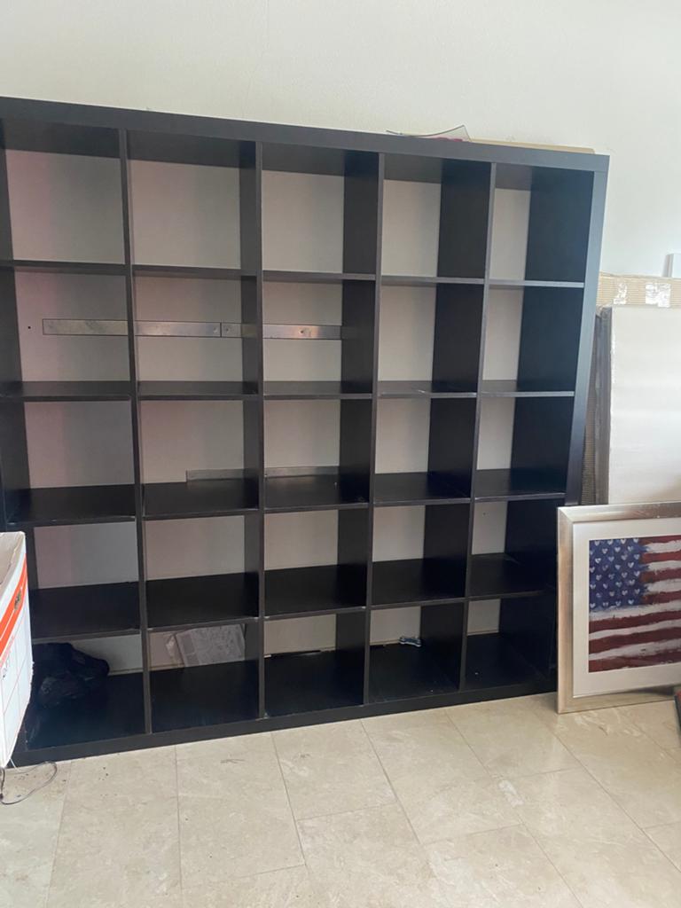 IKEA Kallax Kast 5x5 Vakken zwart, Ophalen, Met plank(en), Gebruikt, 150 tot 200 cm