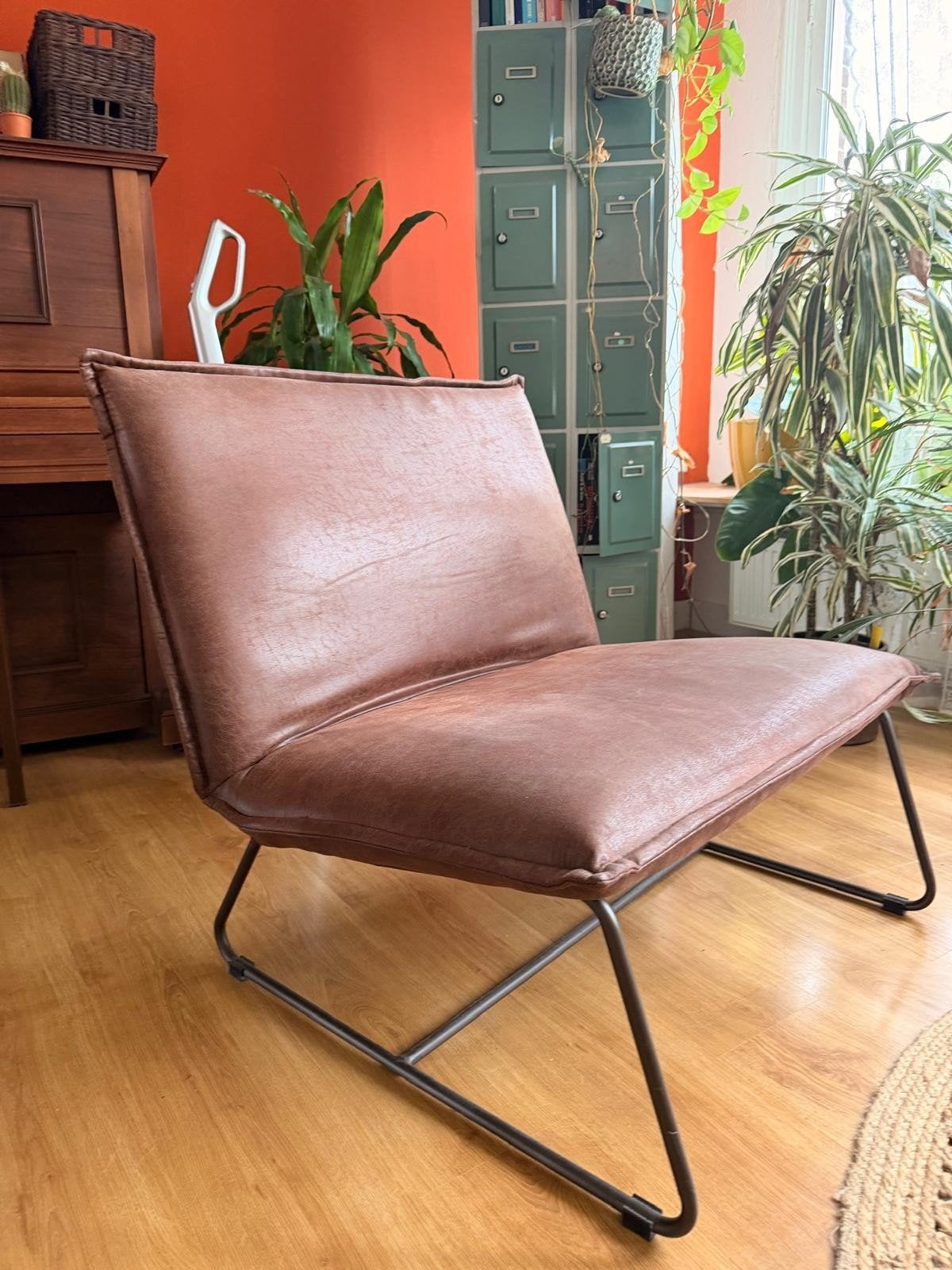 Leen Bakker Fauteuil Cooper XL - Bruin, Stoer & Modern, Huis en Inrichting, Stoelen, Ophalen, Gebruikt, Bruin, Stof