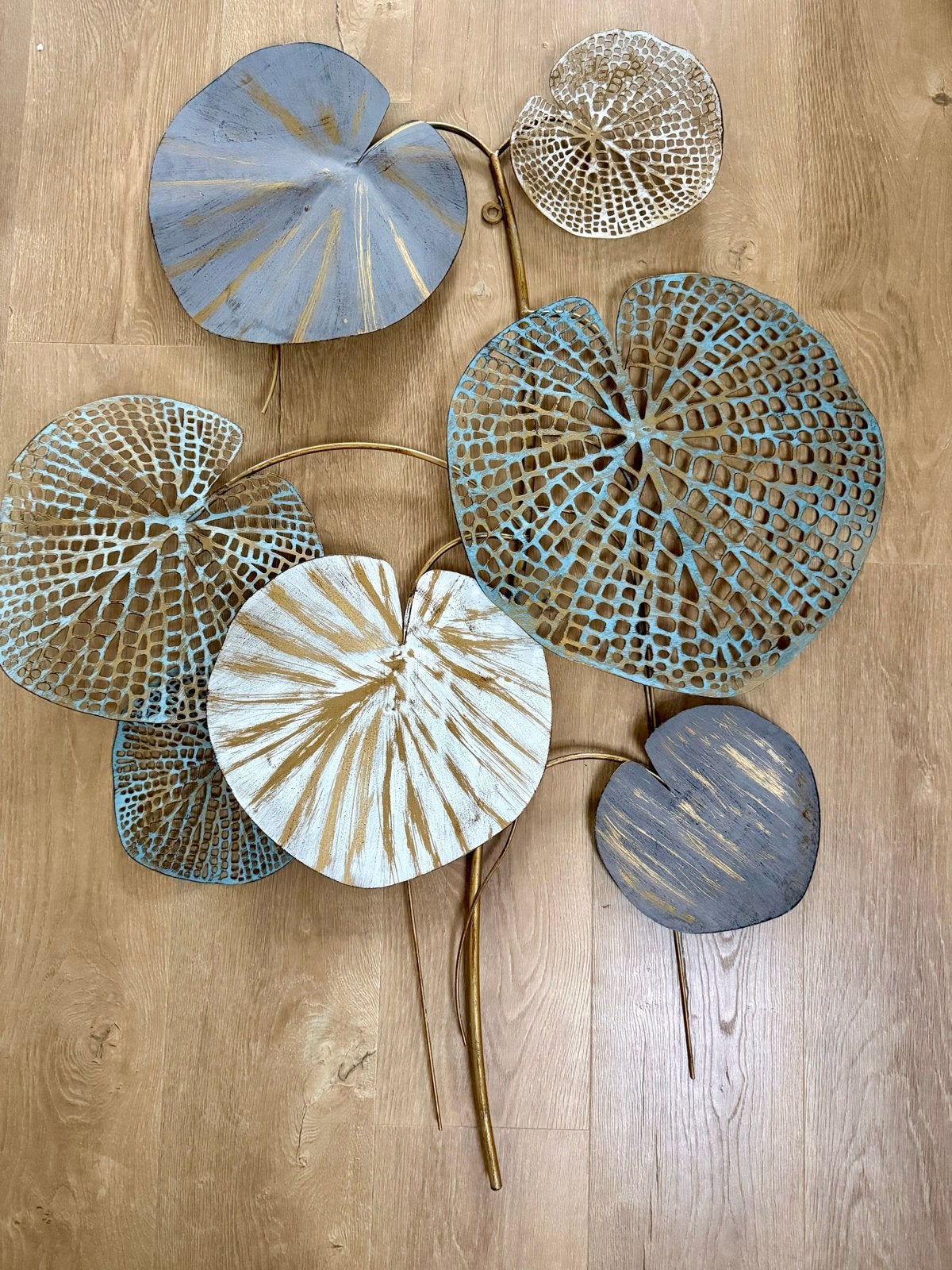 Metalen bloemen/bladerkunst - 107x83cm wanddecoratie, Ophalen, Metaal, Wandsculptuur, Meerkleurig