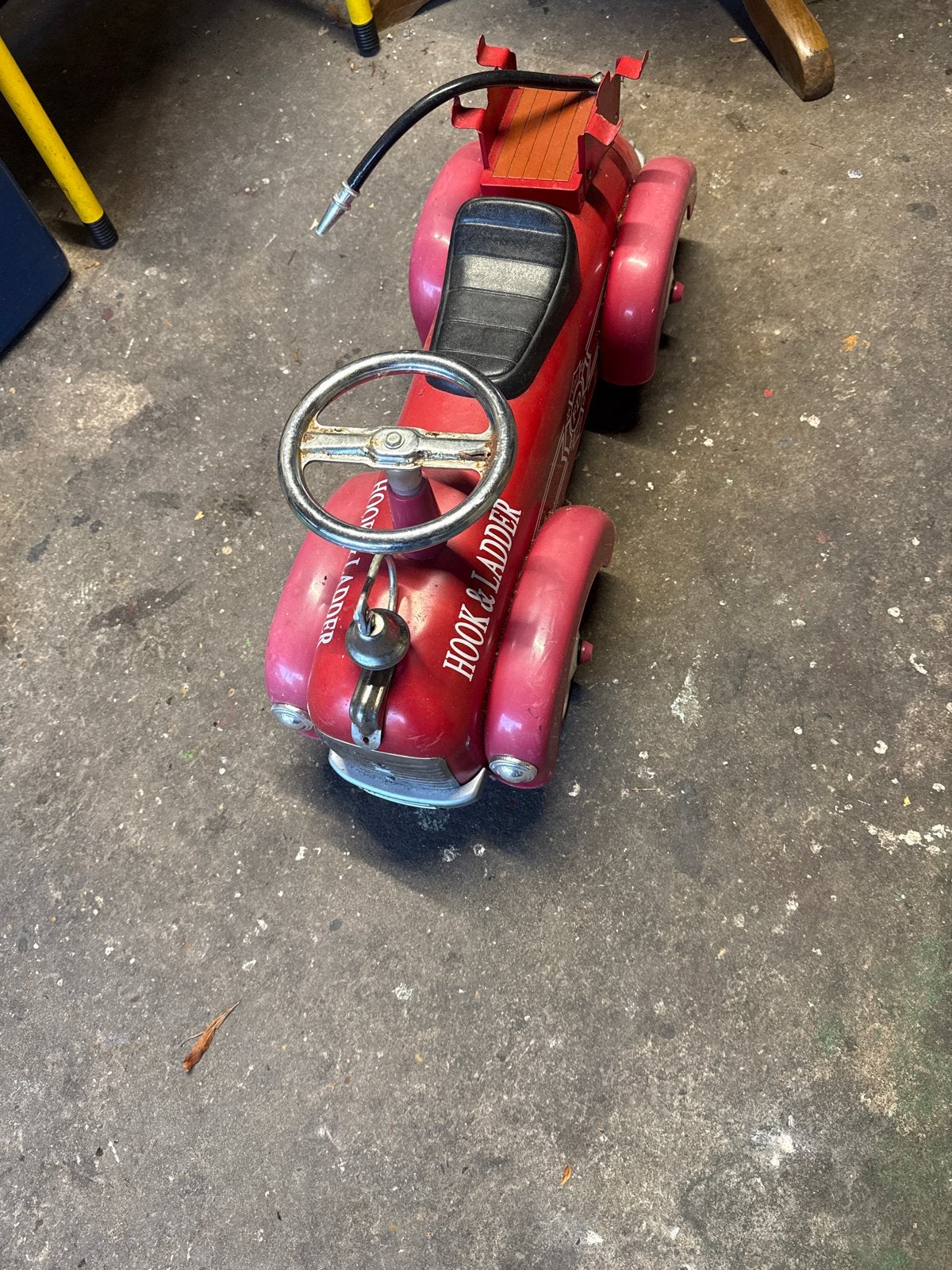 Vintage Rode Brandweer Trapauto - Hook & Ladder, Ophalen of Verzenden, Gebruikt