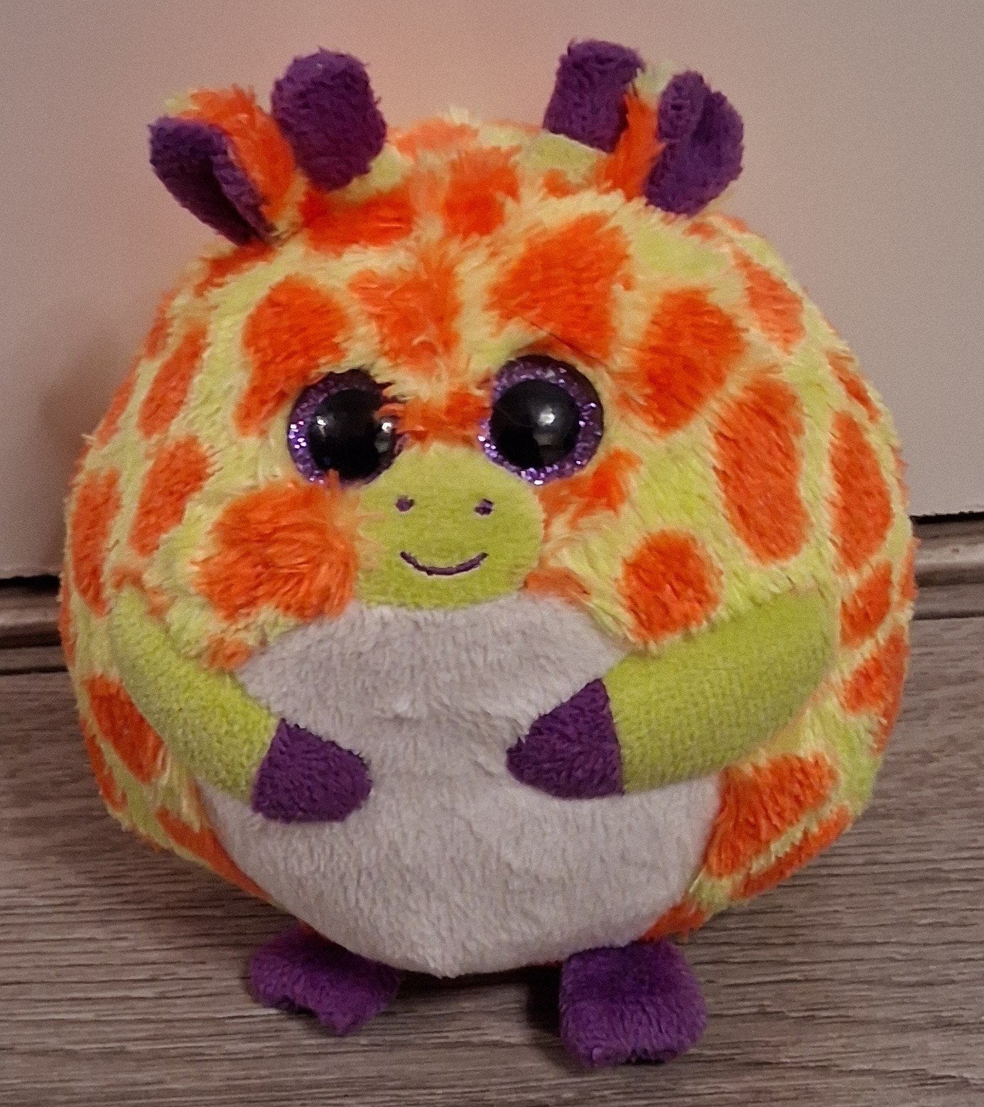 Ty Beanie Ballz Giraf Toby 16 cm - kleine knuffel, Ophalen of Verzenden, Zo goed als nieuw, Overige typen