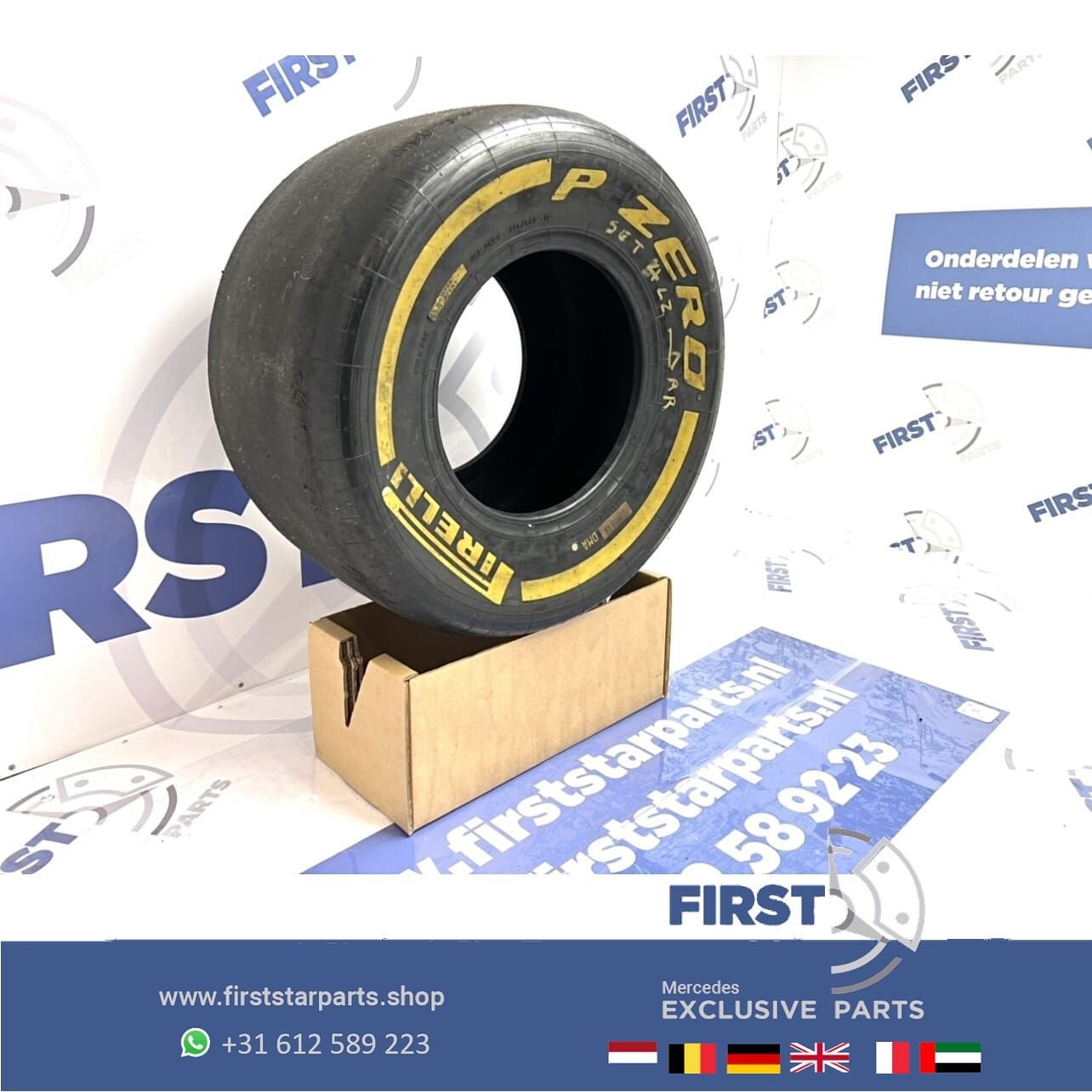 ORIGINELE FORMULE 1 Pirelli P ZERO BAND F1 SLICK GEEL MEDIUM, Verzamelen, Gebruikt, -, -, Ophalen of Verzenden