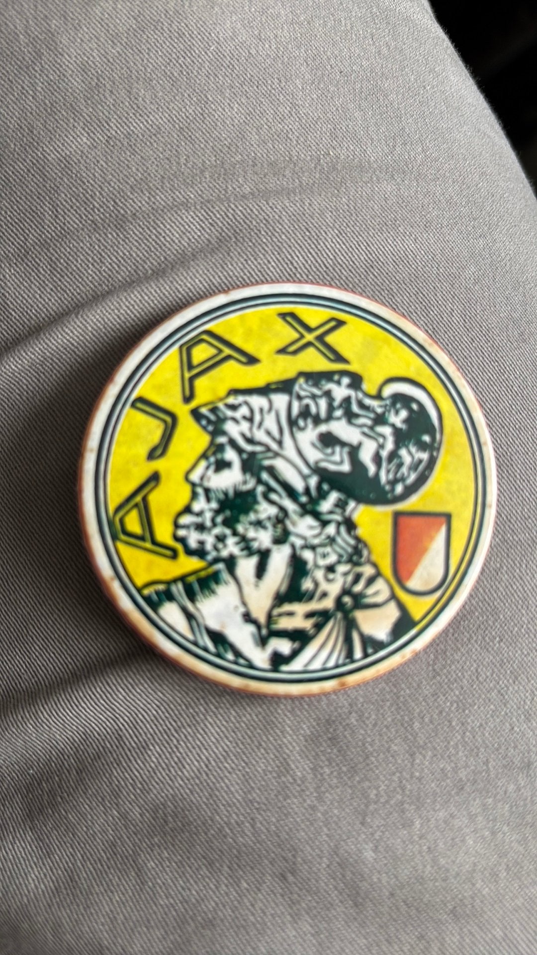 Vintage Ajax badge, Verzamelen, Ophalen of Verzenden, Gebruikt, Ajax, Overige typen