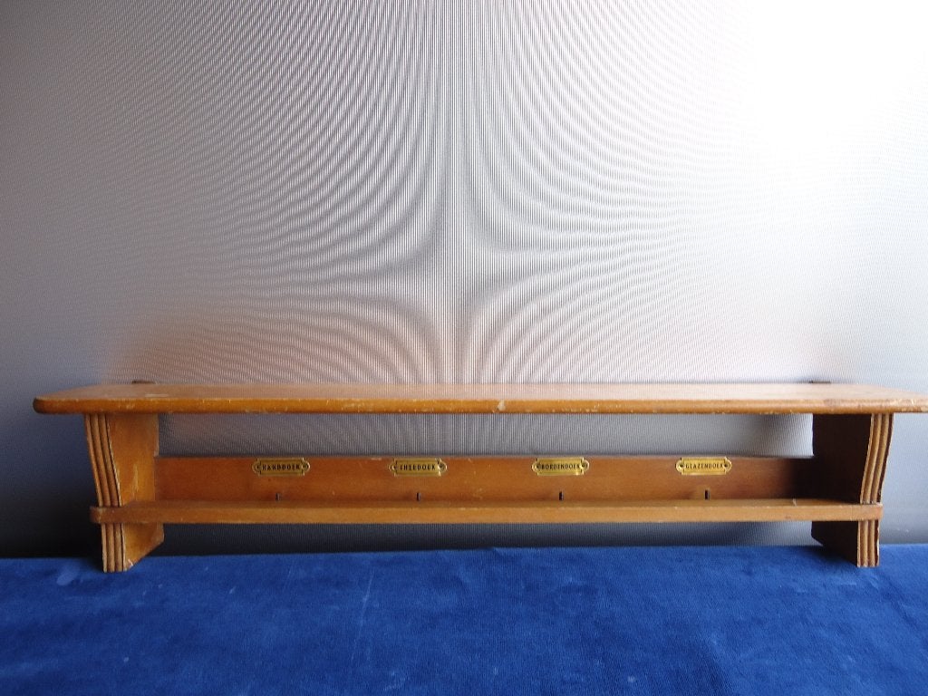 Houten handdoeken rekje met overhanddoek, Overige typen, Ophalen of Verzenden, Gebruikt, Hout