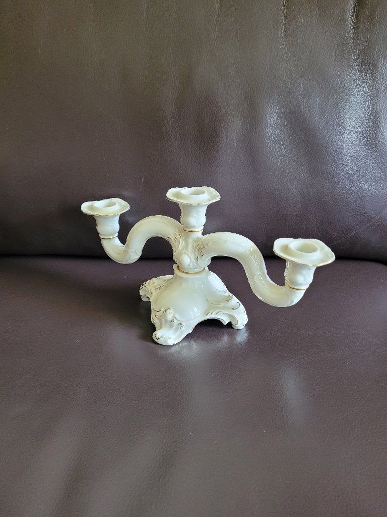 Vintage Rosenthal 3-armige kandelaar – Kunstabteilung Selb, Ophalen of Verzenden, Zo goed als nieuw, Beige