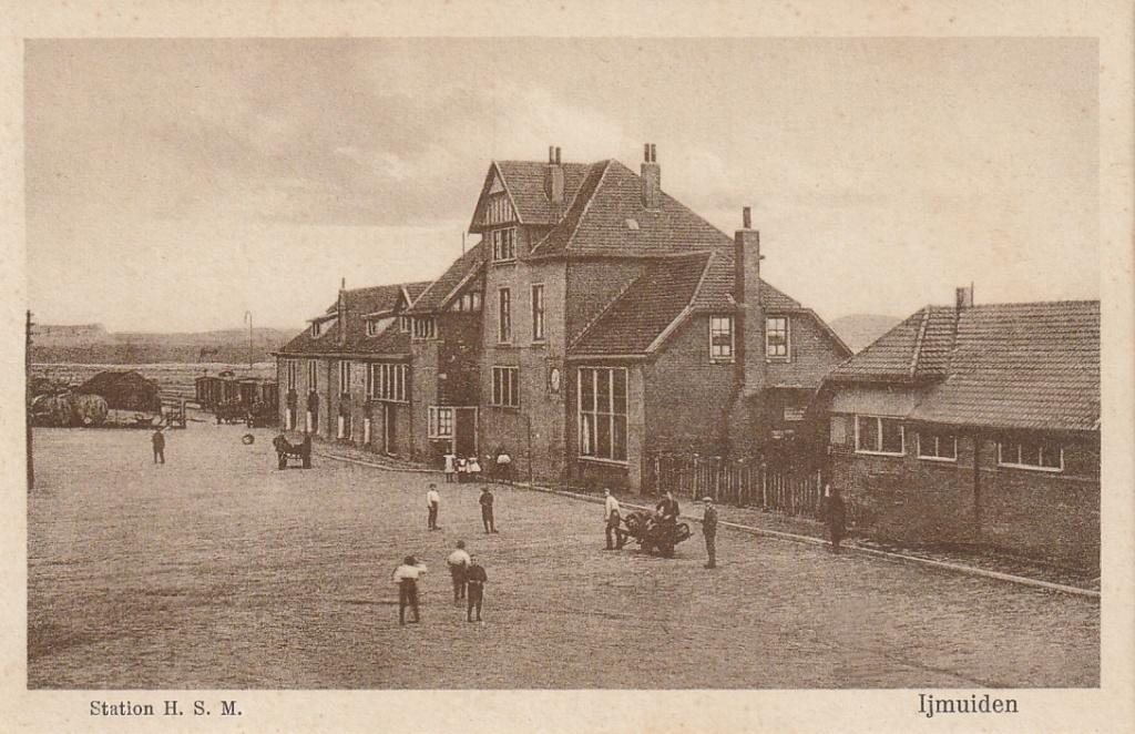 IJmuiden bij Wijk aan zee Station HSM, Ophalen of Verzenden, 1920 tot 1940, Ongelopen, Noord-Holland