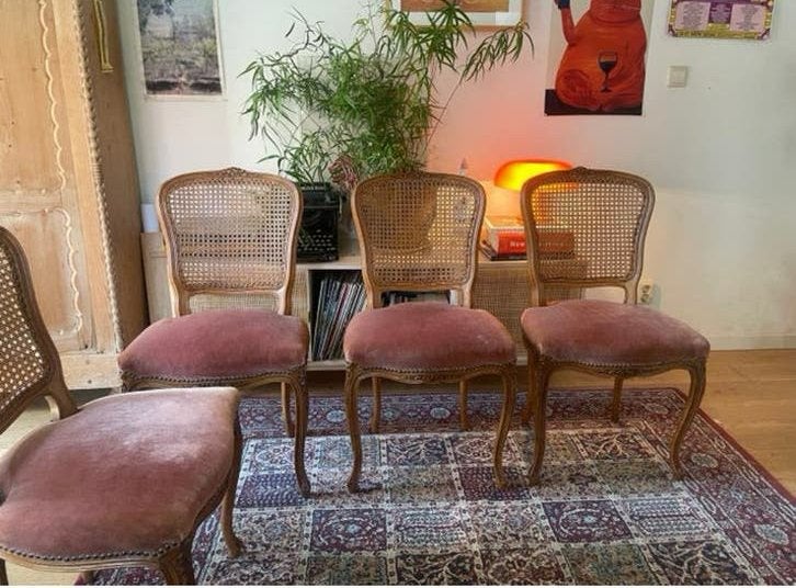 4 klassieke Biedermeier eetkamer stoelen, Ophalen, Zo goed als nieuw