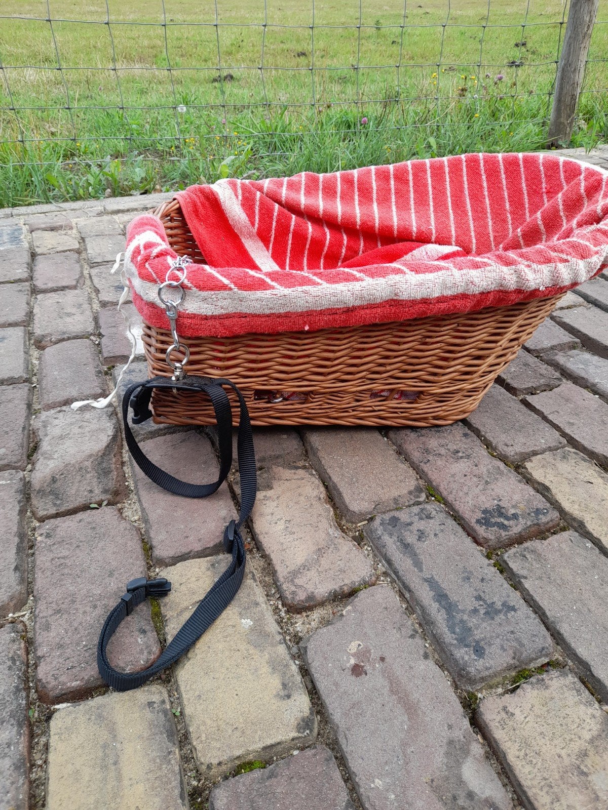 Hondenfietsmand - rieten mand voorop de fiets, Ophalen of Verzenden, Gebruikt, Riet
