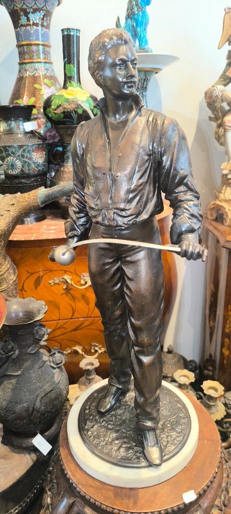 CHARLES MASSE (1855-1913) spelter beeld, Antiek en Kunst, Ophalen