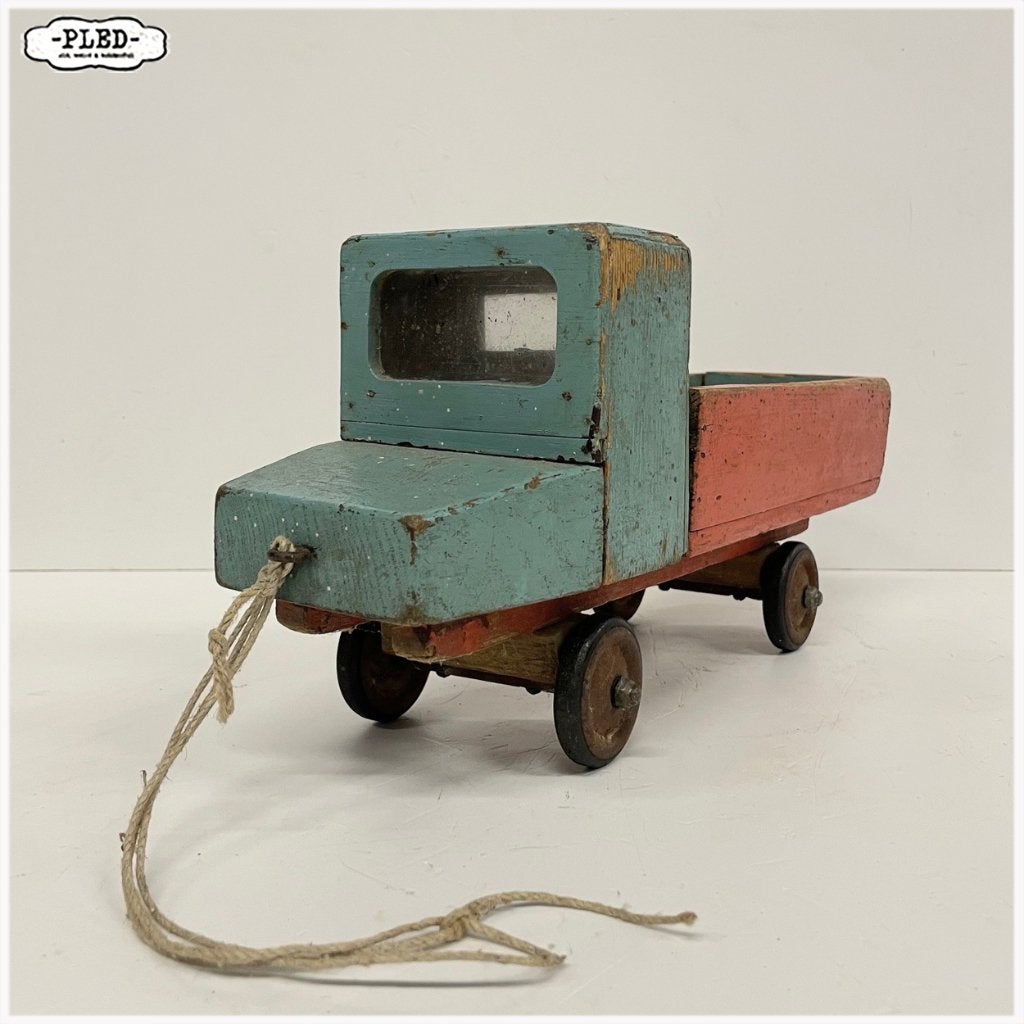 Oude houten speelgoed auto - vrachtauto, Antiek en Kunst, Antiek | Speelgoed, Ophalen of Verzenden
