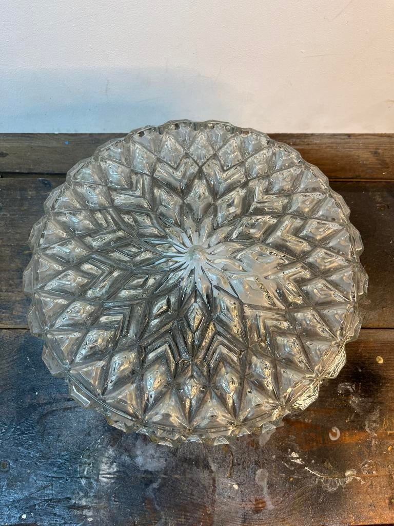 Vintage grote kristallen clairopal plafond lamp plafonnière, Huis en Inrichting, Lampen | Plafondlampen, Ophalen of Verzenden