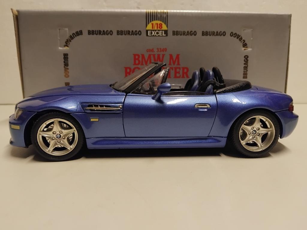 BMW Z3 M Roadster cabriolet blauw Bburago metal 1:18 KRD, Hobby en Vrije tijd, Modelauto's | 1:18, Ophalen of Verzenden, Zo goed als nieuw
