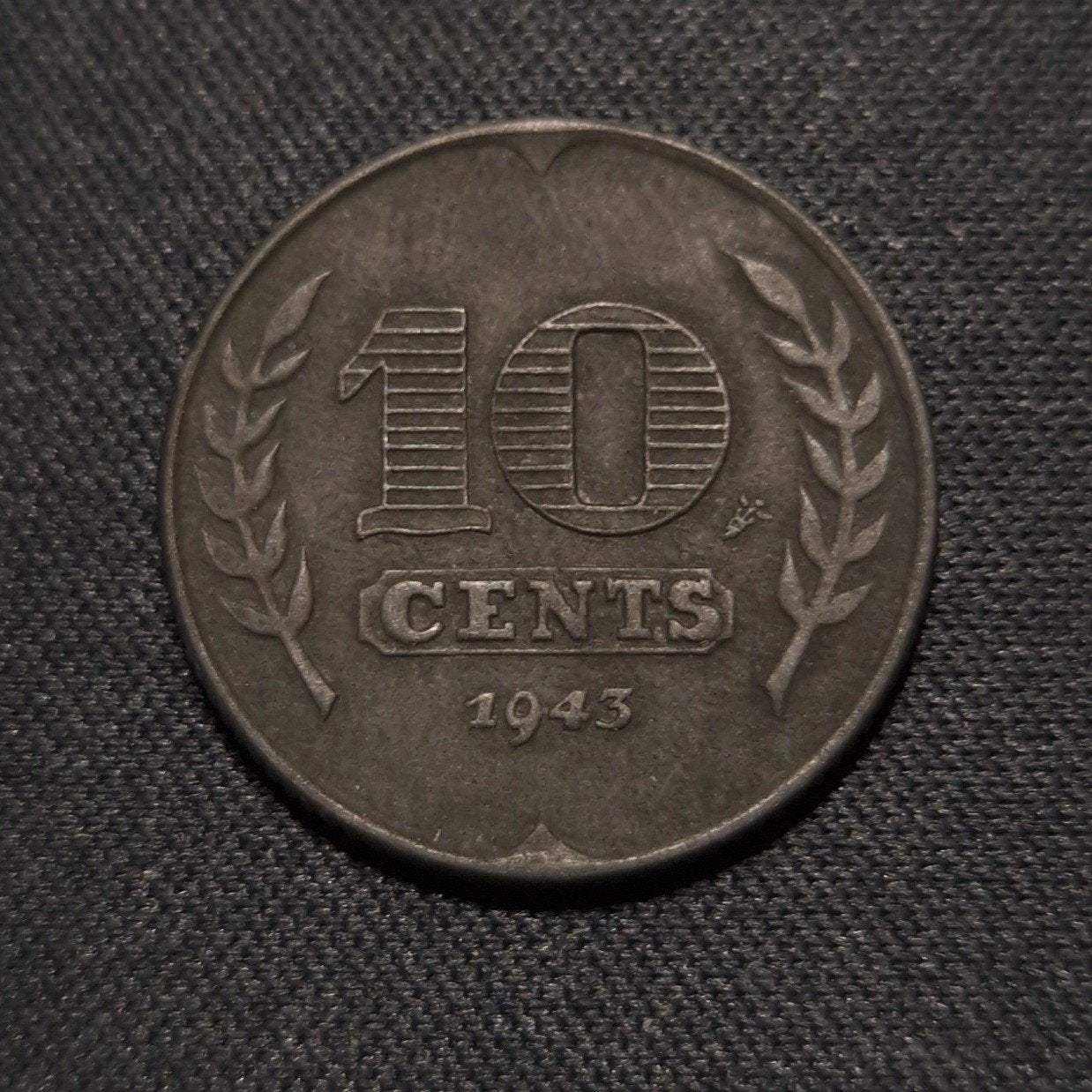 10 cent 1943 zink, Verzenden, Koningin Wilhelmina, 10 cent, Losse munt