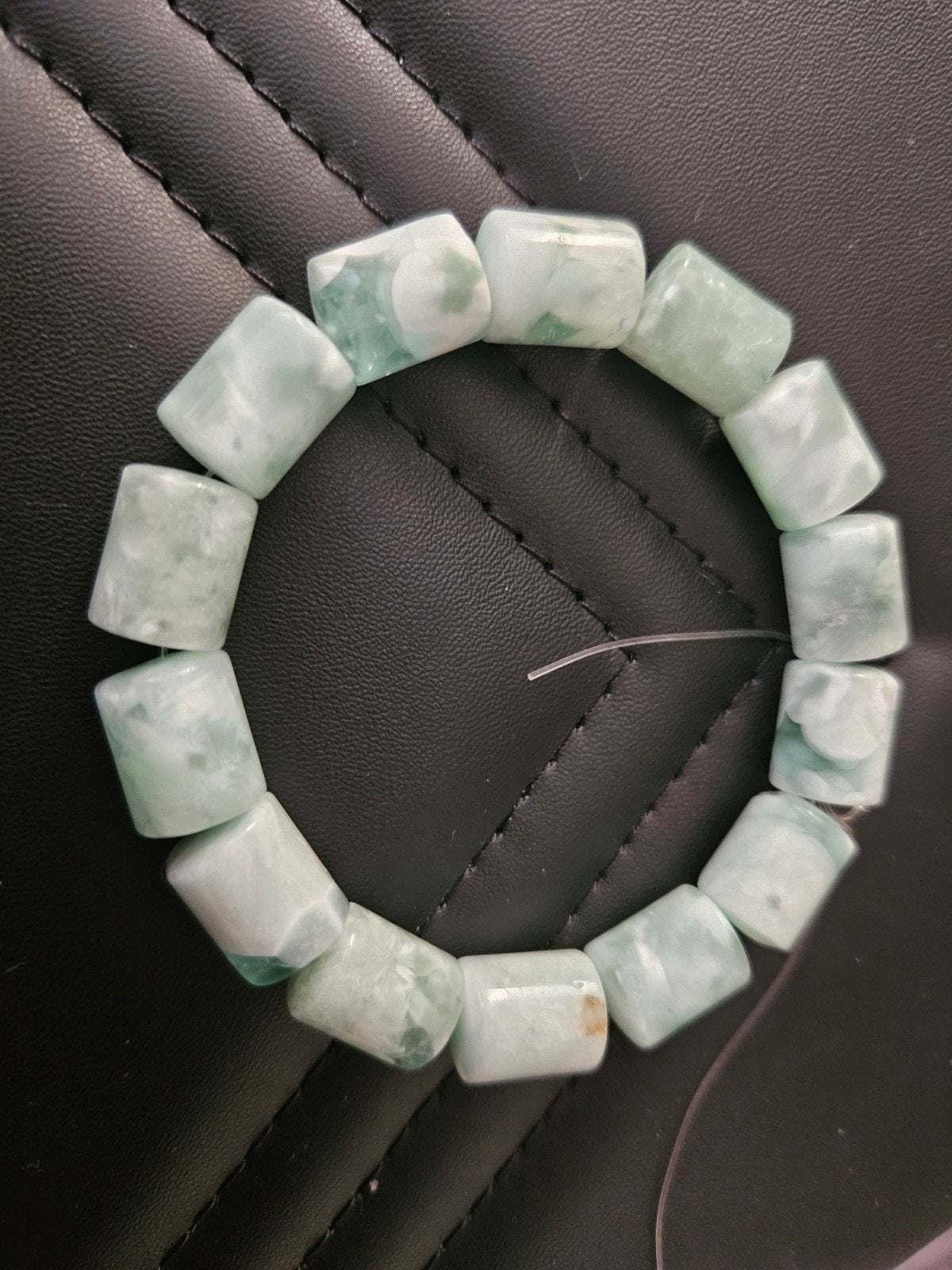 Larimar en Snowflake edelstenen armbandje, Overige materialen, Met bedels of kralen, Blauw, Nieuw